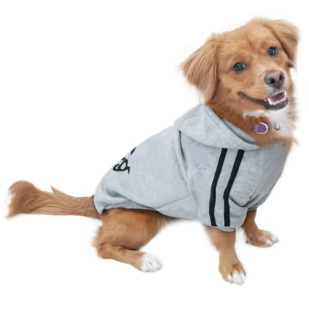 Eastlion Felpa con Cappuccio in Cotone per Cani Piccoli, Grigio, L - immagine 1