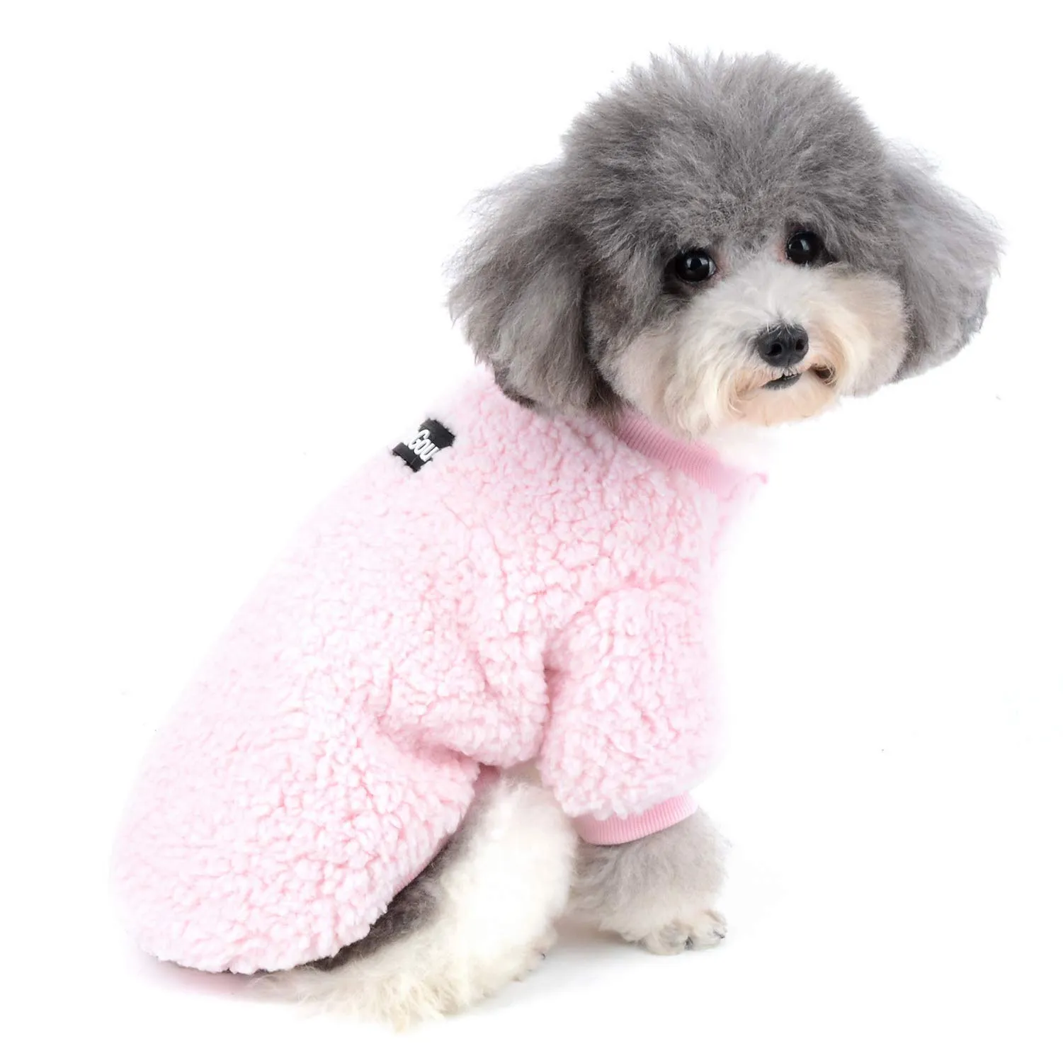 Zunea Cappotto Invernale in Pile per Cani e Gatti, Rose, S - immagine 1