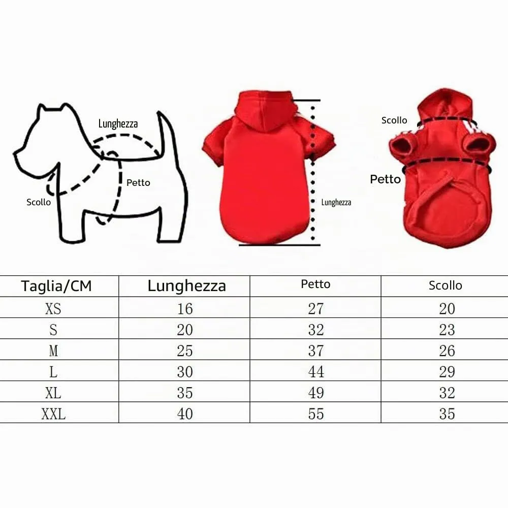 Eastlion Felpa con Cappuccio in Cotone per Cucciolo e Cane Piccolo, Rosso S - immagine 2
