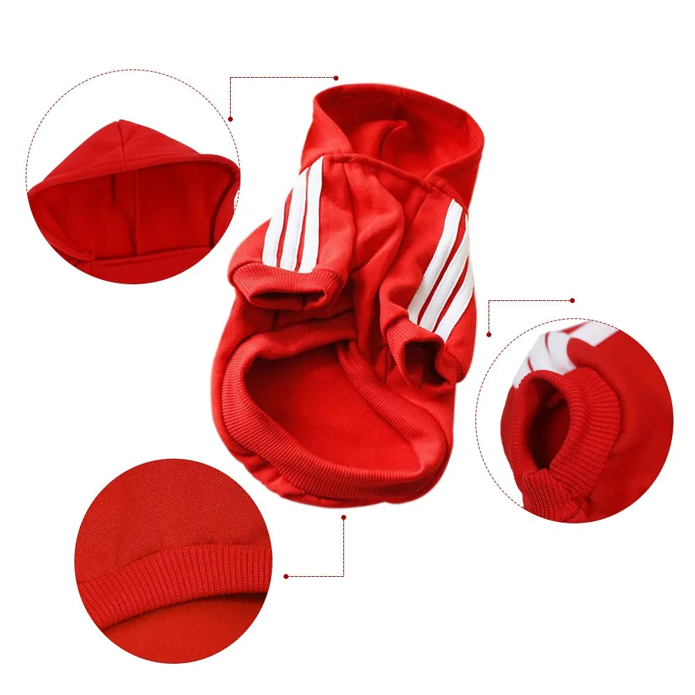 Eastlion Felpa con Cappuccio in Cotone per Cucciolo e Cane Piccolo, Rosso S - immagine 3