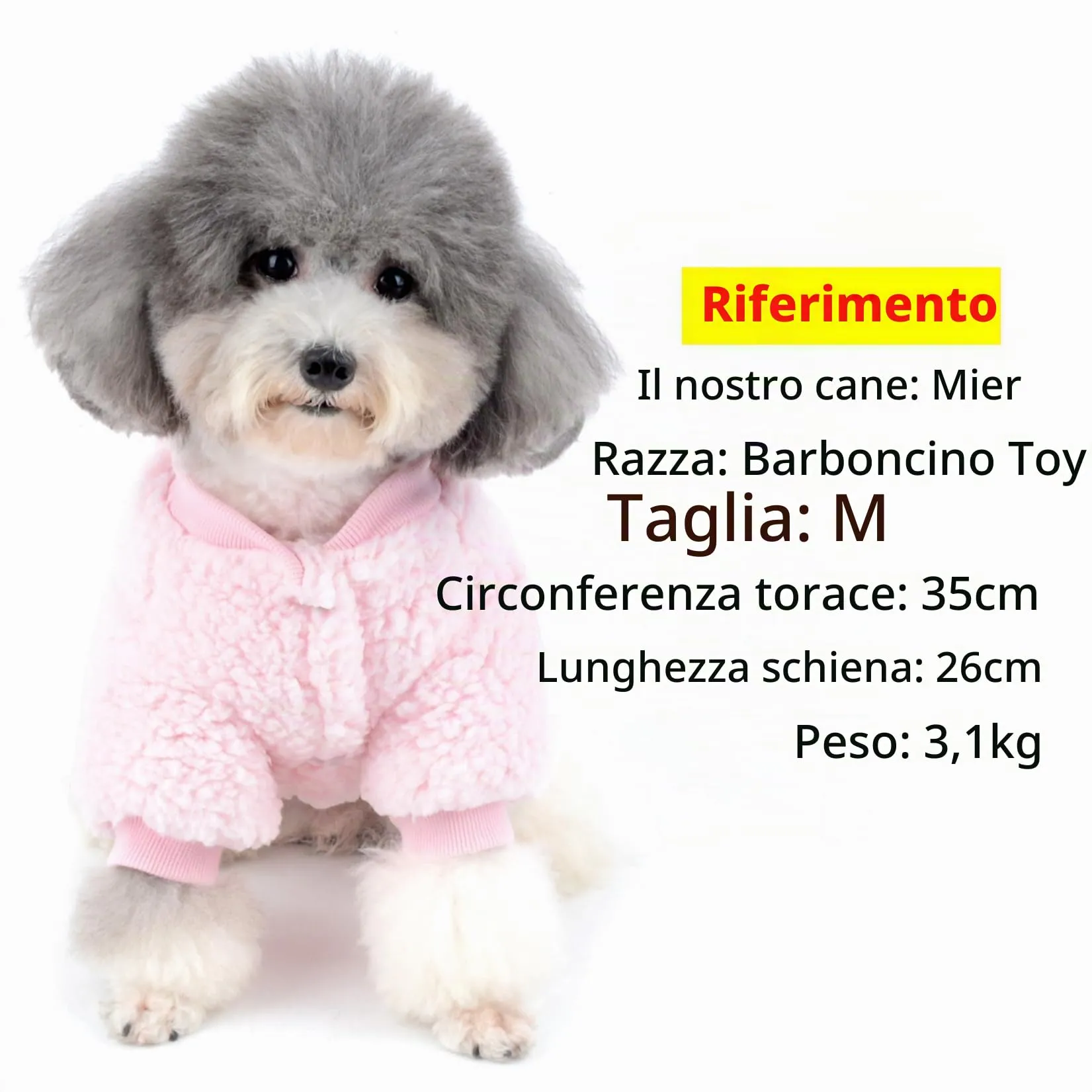 Zunea Cappotto Invernale in Pile per Cani e Gatti, Rose, L - immagine 3