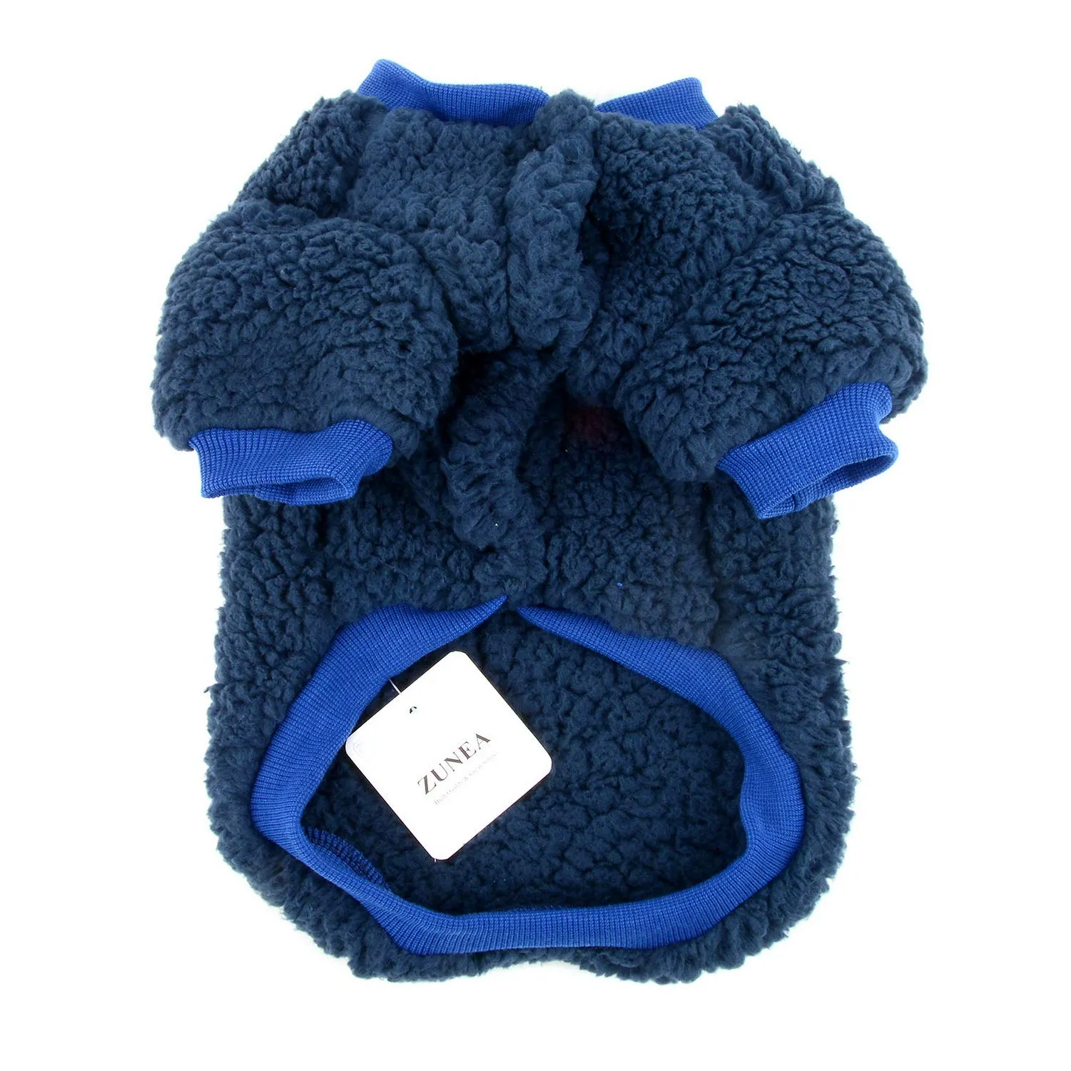 Zunea Cappotto Invernale in Pile per Cani e Gatti, Blu, XXL - immagine 5