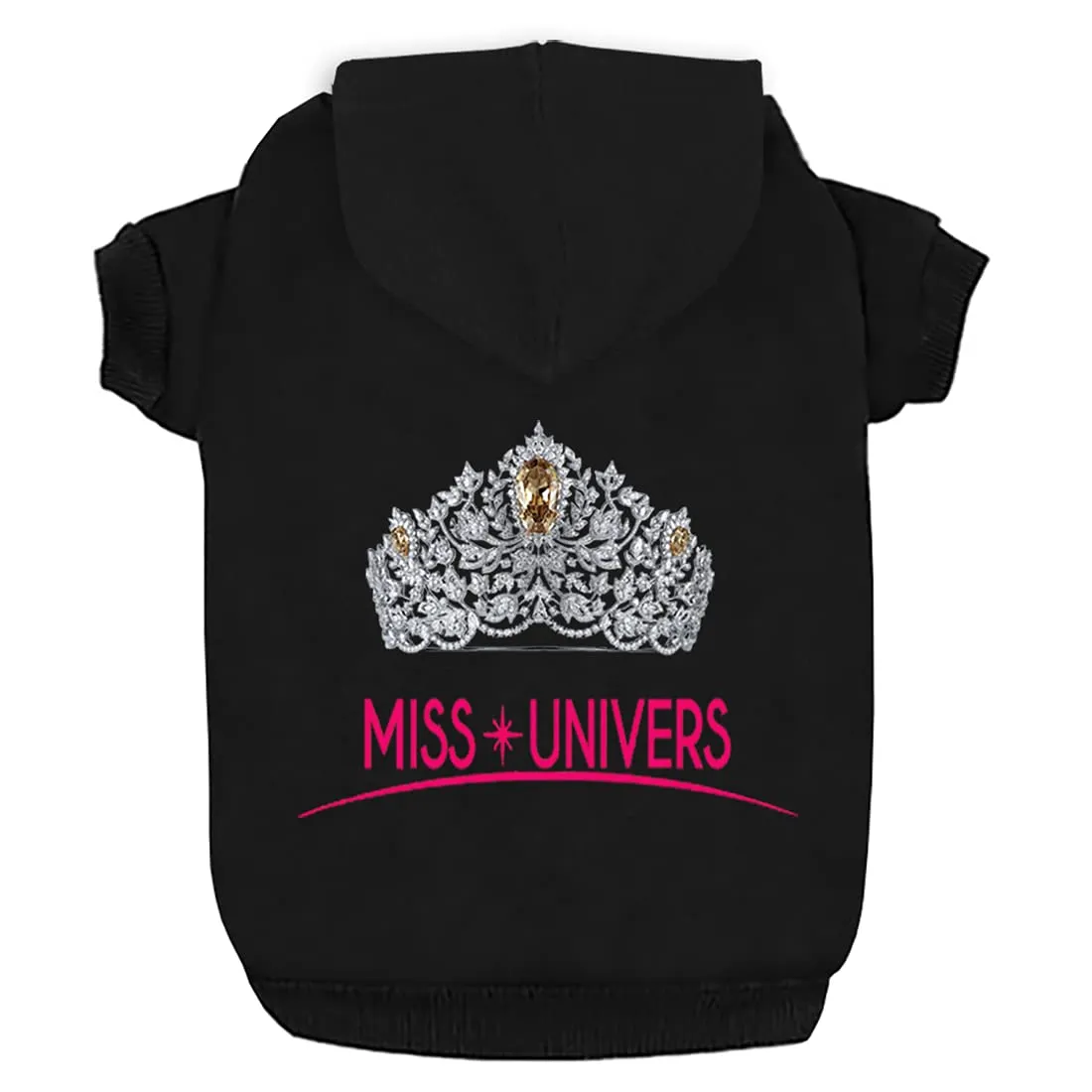 Izefia Felpa con Cappuccio per Cani Miss Univers, Cotone e Pile, Nero, XL - immagine 1