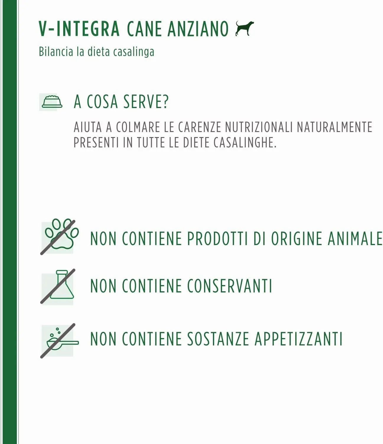 V-INTEGRA Cane Anziano, Integratore Multivitaminico per Dieta Casalinga e BARF, 200g - immagine 4