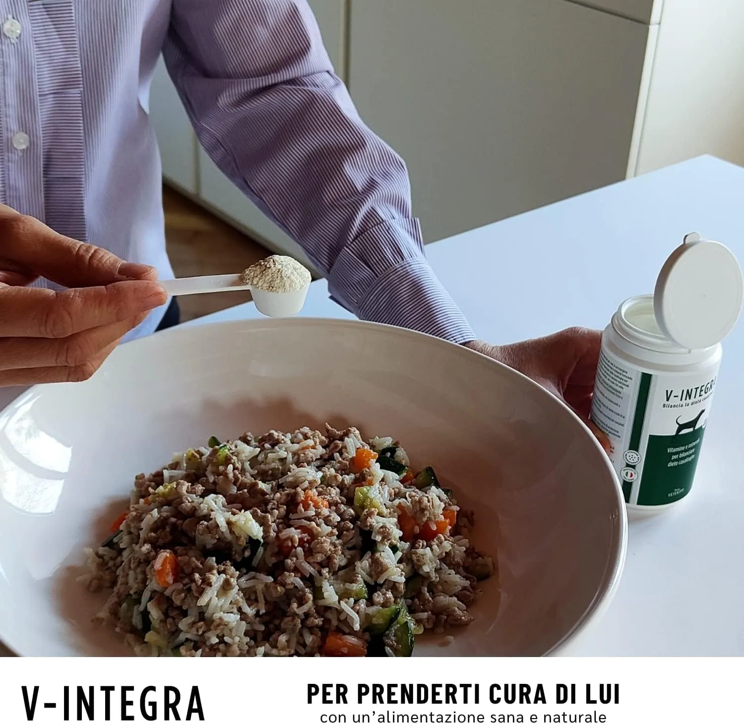 V-INTEGRA Cane Anziano, Integratore Multivitaminico per Dieta Casalinga e BARF, 200g - immagine 5