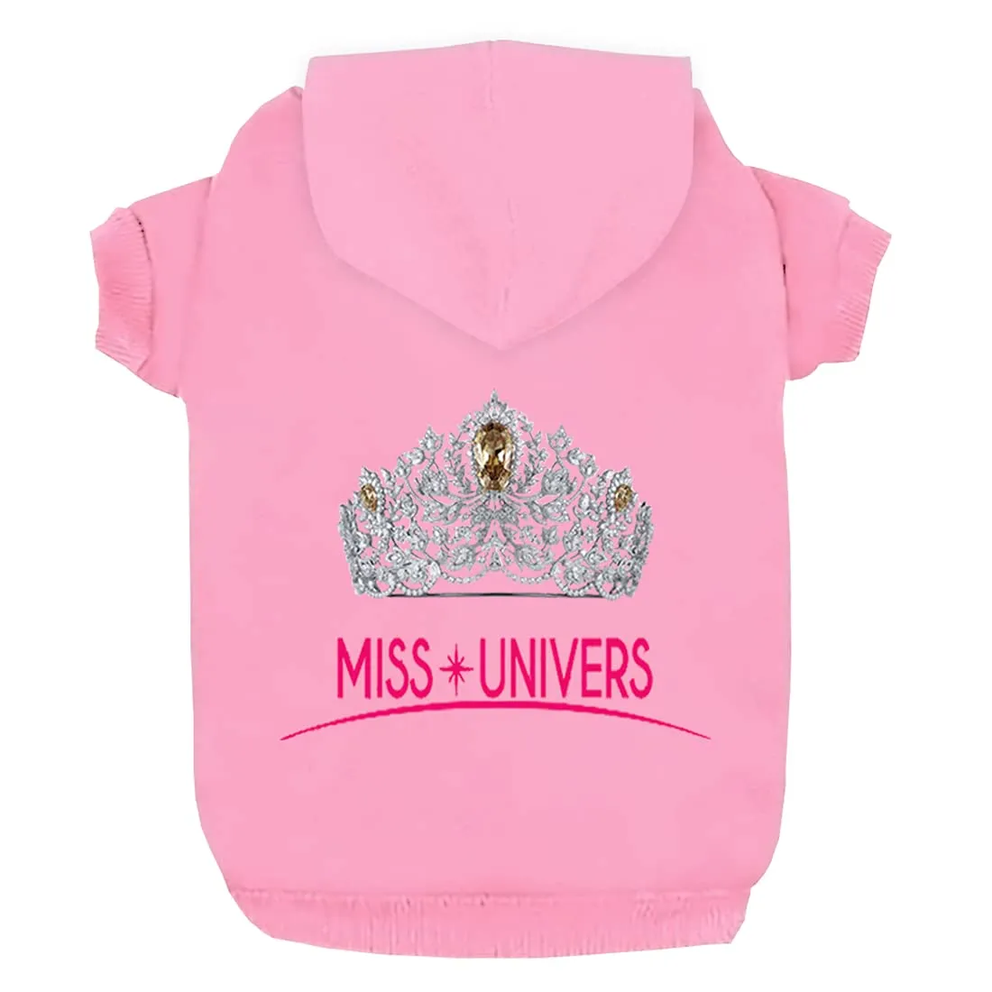 Izefia Felpa con Cappuccio in Cotone e Pile per Cani, Fantasia Miss Univers, Rosa, Taglia M - immagine 1