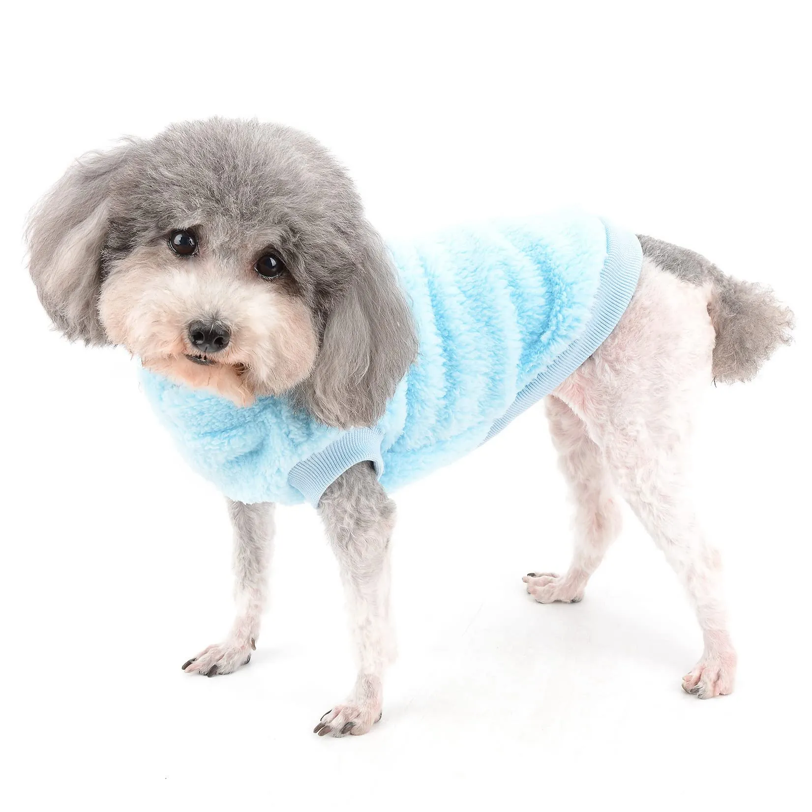 Zunea Cappotto Invernale in Pile per Cani di Piccola Taglia e Gatti, Blu, XL - immagine 2