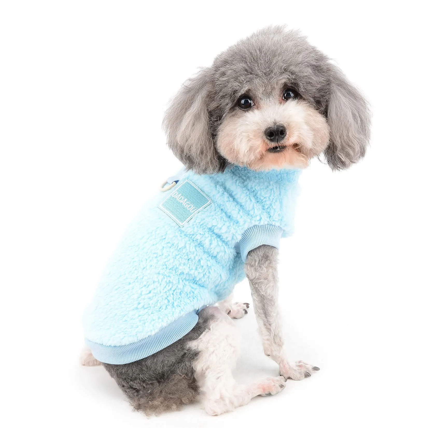 Zunea Cappotto Invernale in Pile per Cani di Piccola Taglia e Gatti, Blu, XL - immagine 8