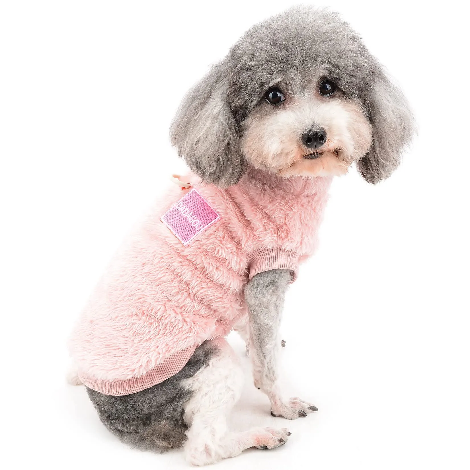 Zunea Cappotto Invernale in Pile per Cani di Piccola Taglia e Gatti, Rosa, XL - immagine 8