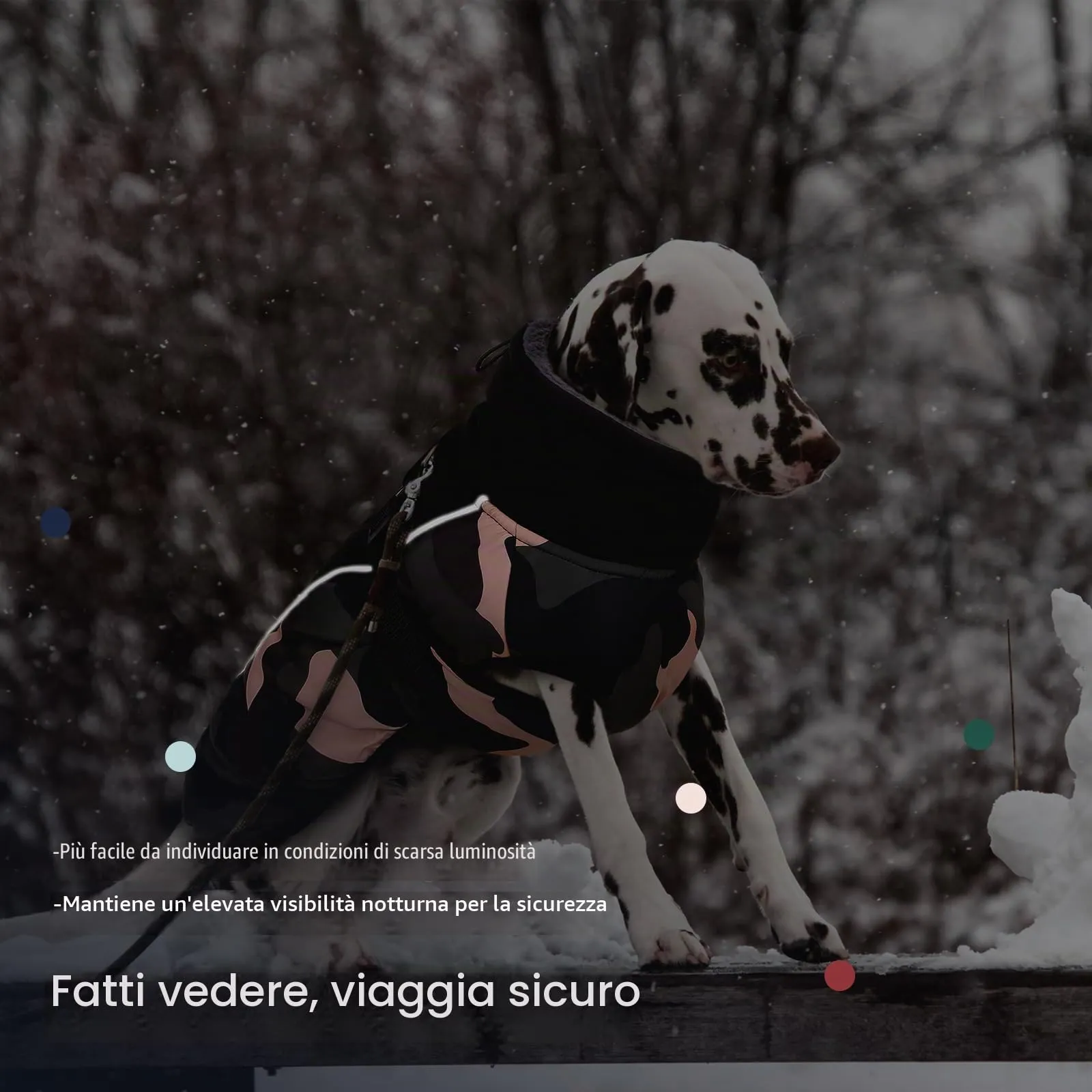 IECOii Cappotto Invernale per Cani Impermeabile e Antivento, Giacca Termica Riflettente con Foro per Guinzaglio, Taglia M - immagine 5