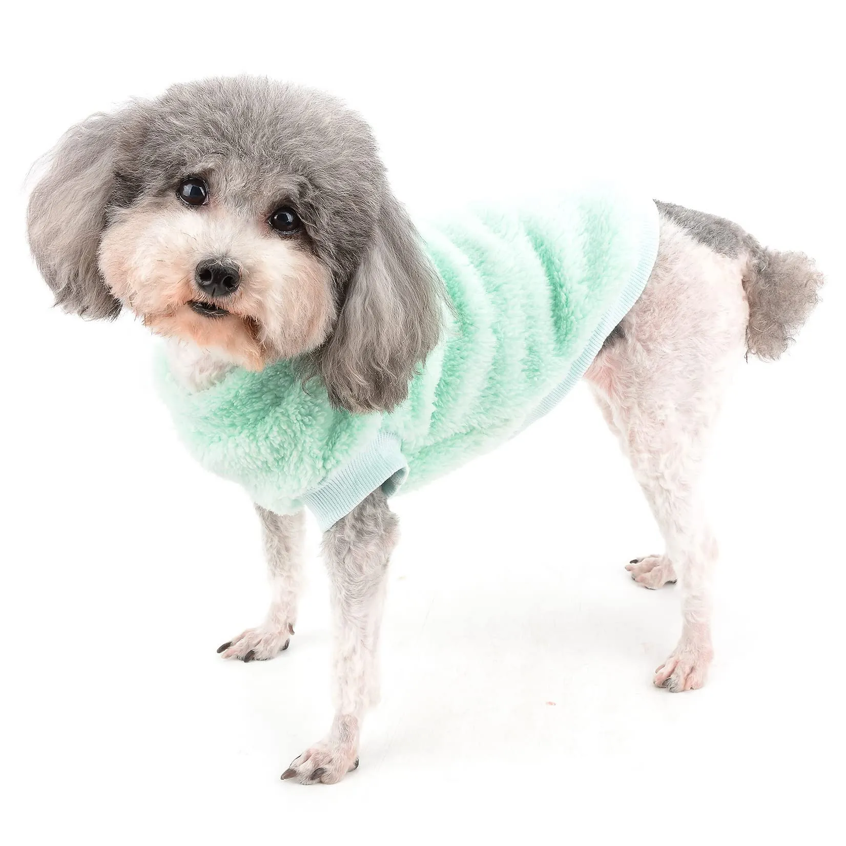 Zunea Cappotto Invernale in Pile per Cani di Piccola Taglia e Gatti, Verde, XL - immagine 2