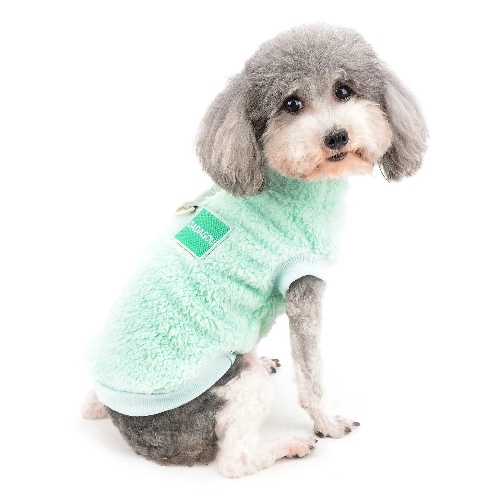 Zunea Cappotto Invernale in Pile per Cani di Piccola Taglia e Gatti, Verde, XL - immagine 8