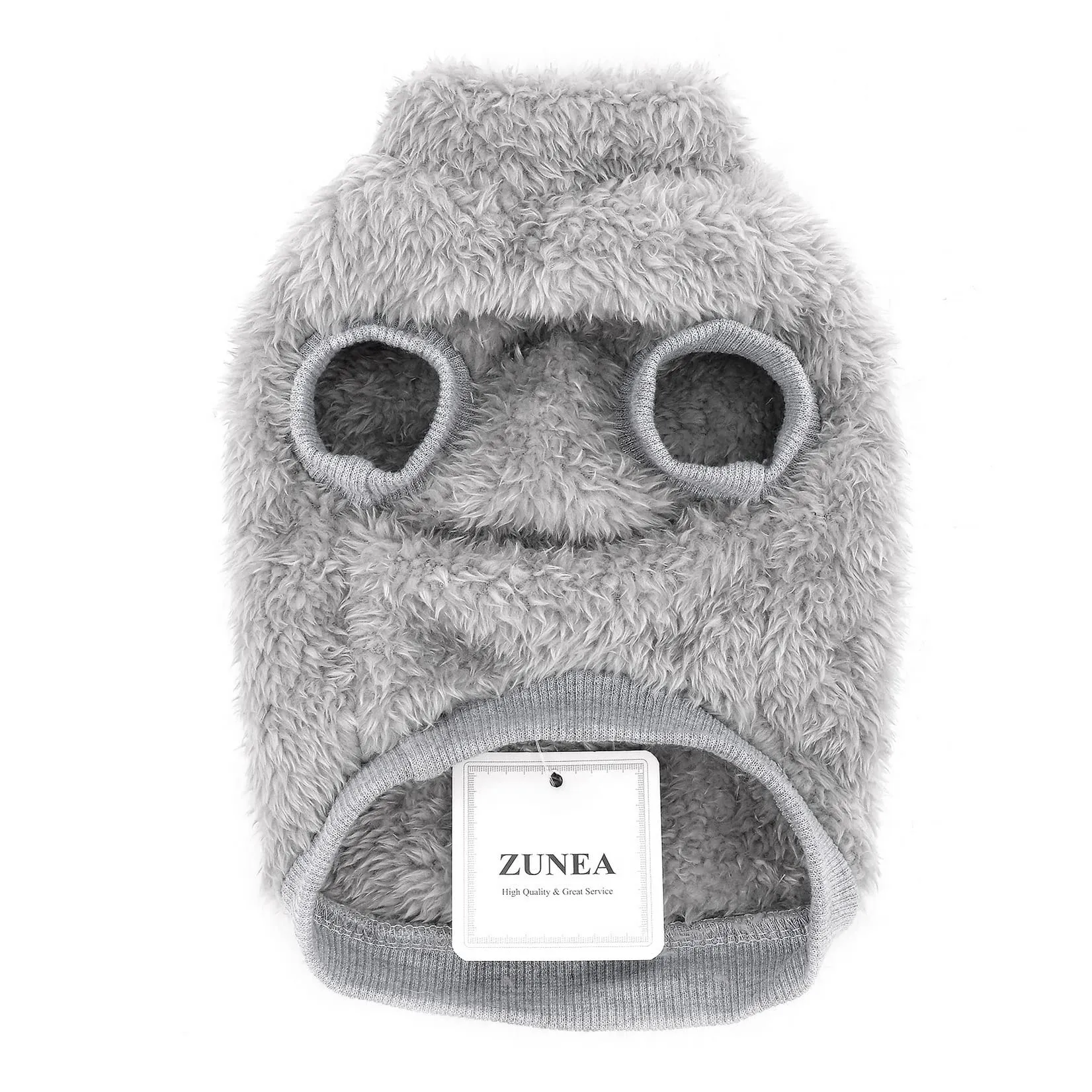 Zunea Cappotto Invernale in Pile per Cani di Piccola Taglia e Gatti, con Anello a D, Grigio, S - immagine 3