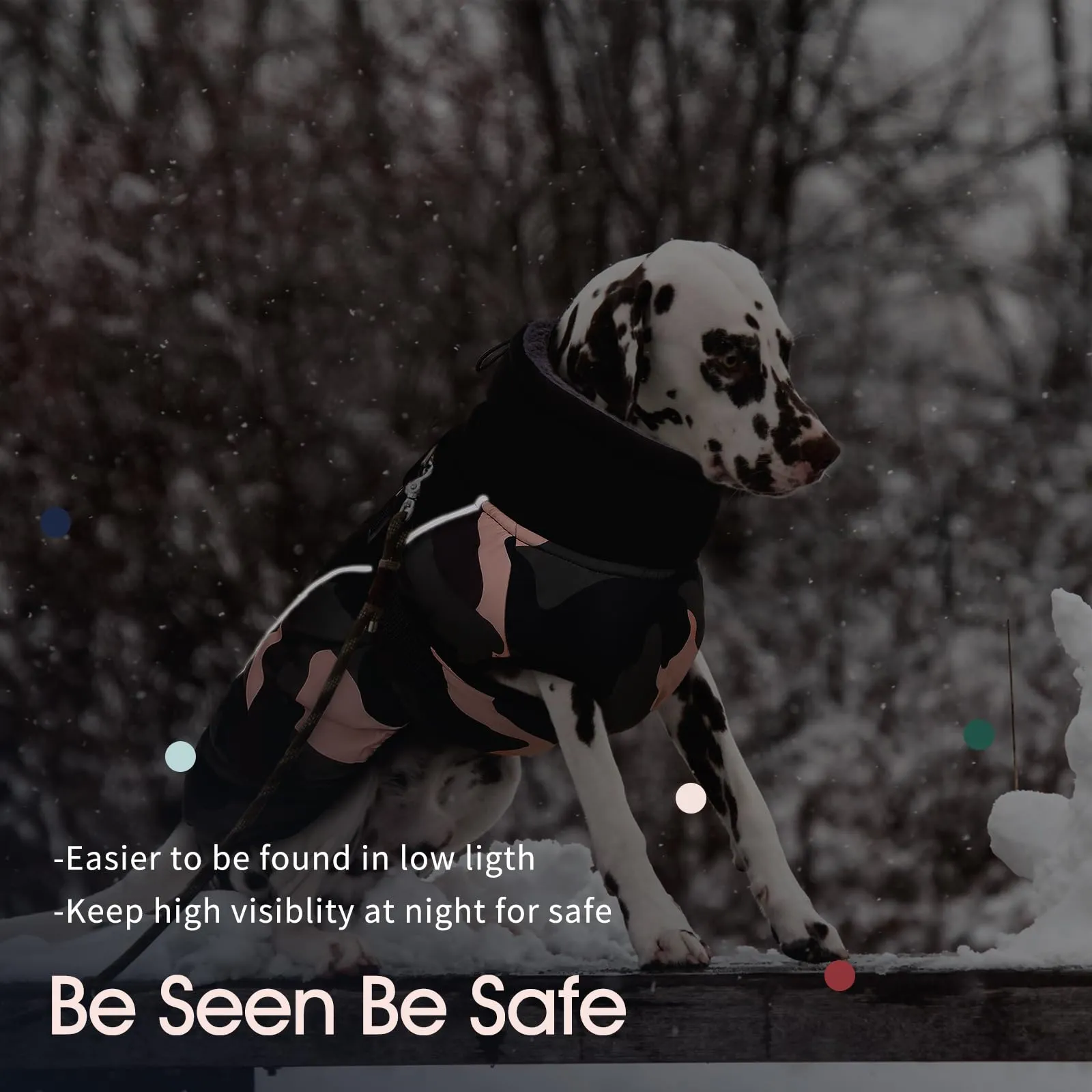 IECOii Cappotto Invernale per Cani Impermeabile e Antivento, Giacca Termica Riflettente con Foro per Guinzaglio, Taglia XXXL, Camuffamento Verde - immagine 5