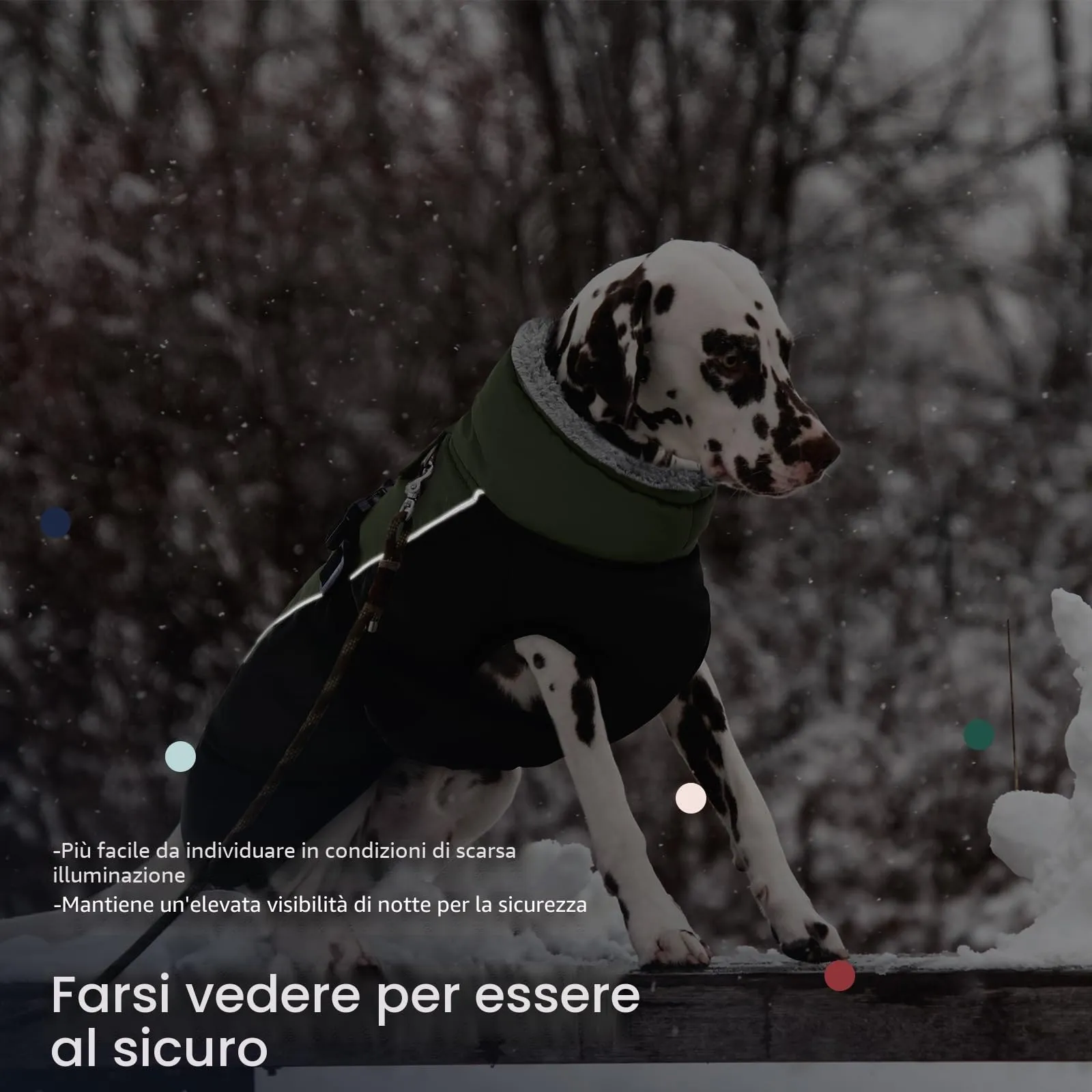 IECOii Cappotto invernale per cani impermeabile e antivento, Giacca termica riflettente per cani piccola e media taglia - immagine 5