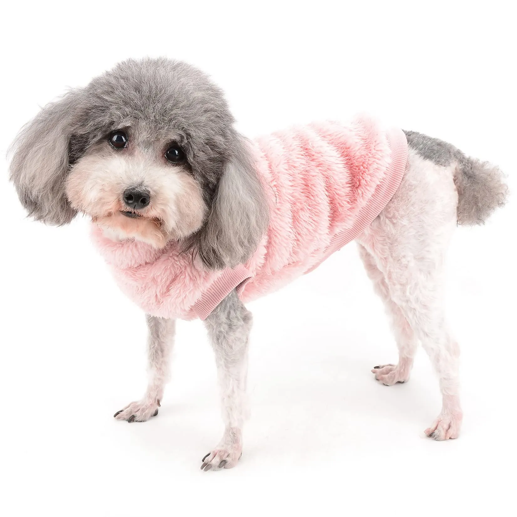 Zunea Cappotto Invernale in Pile per Cani e Gatti di Piccola Taglia con Anello a D, Rosa XXL - immagine 2