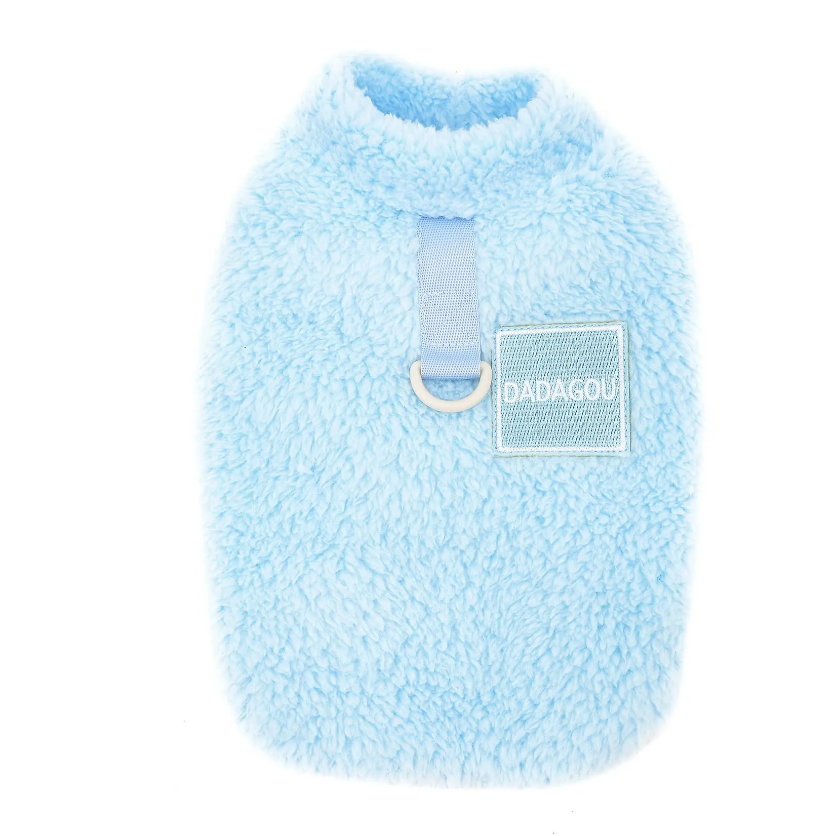 Zunea Cappotto Invernale in Pile per Cani e Gatti di Piccola Taglia con Anello a D per Guinzaglio, Blu, XXL - immagine 4