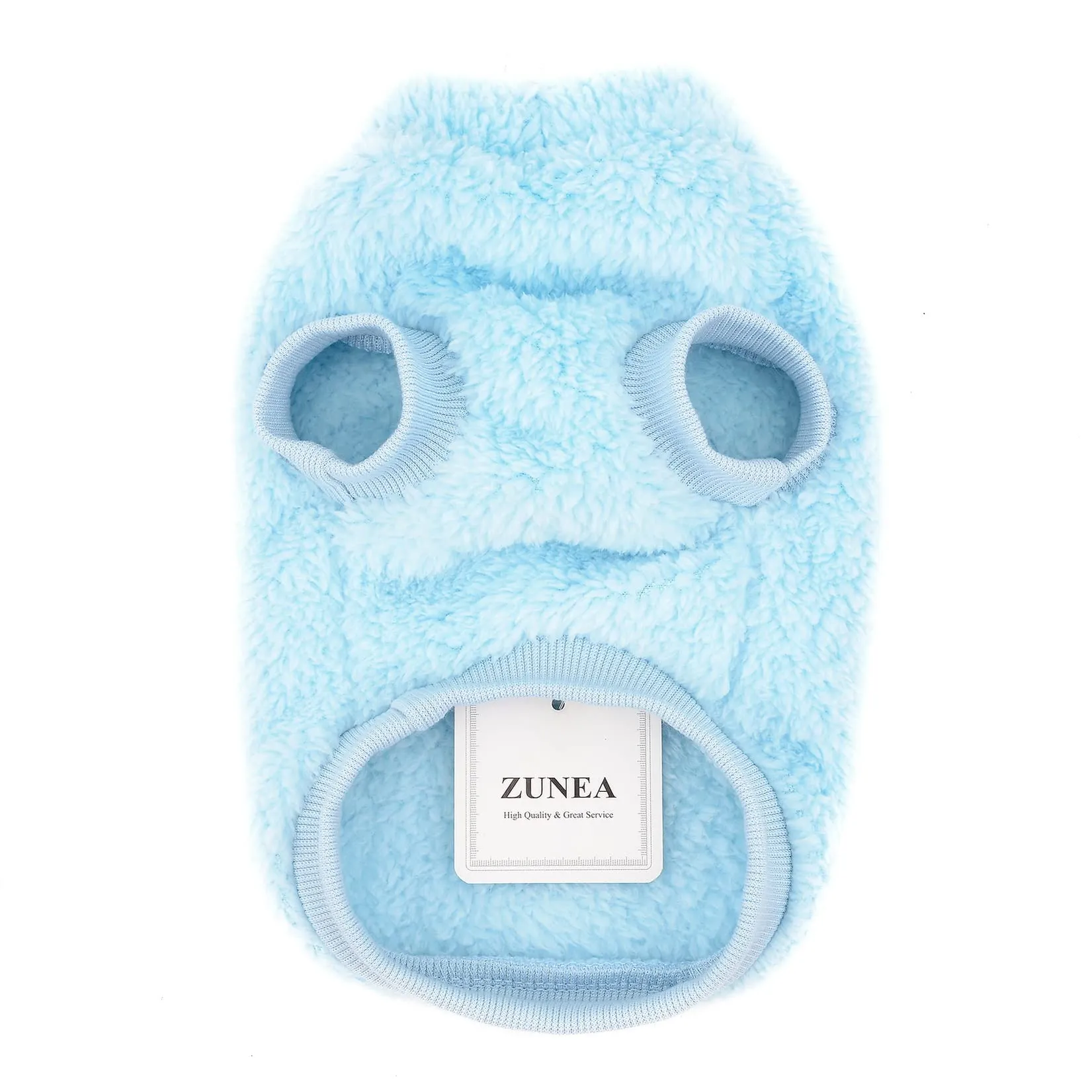 Zunea Cappotto Invernale in Pile per Cani e Gatti di Piccola Taglia, Blu, L - immagine 3