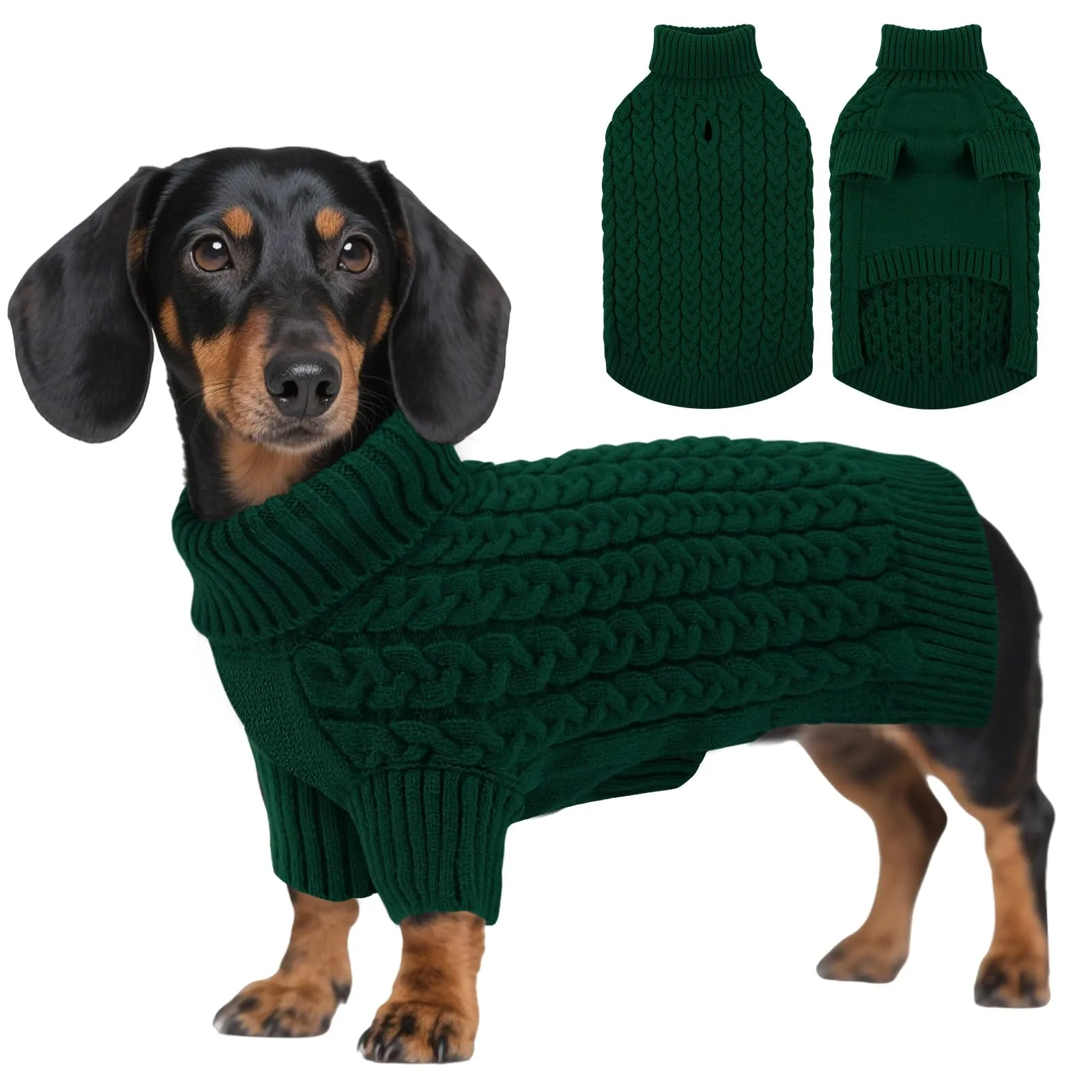 ASENKU Maglione a Collo Alto per Cani, Pullover Invernale in Maglia, Taglia M - immagine 1