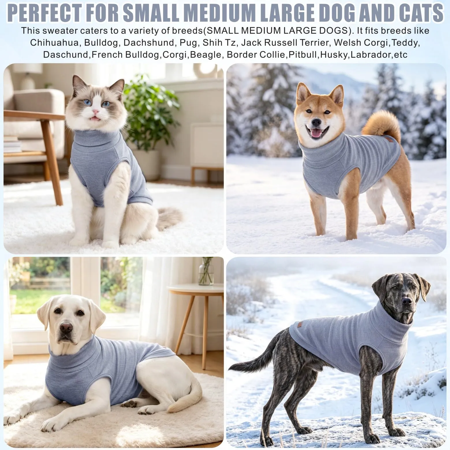 Mosucoirl Felpa con Cappuccio per Cani, Blu, 2XL - immagine 4