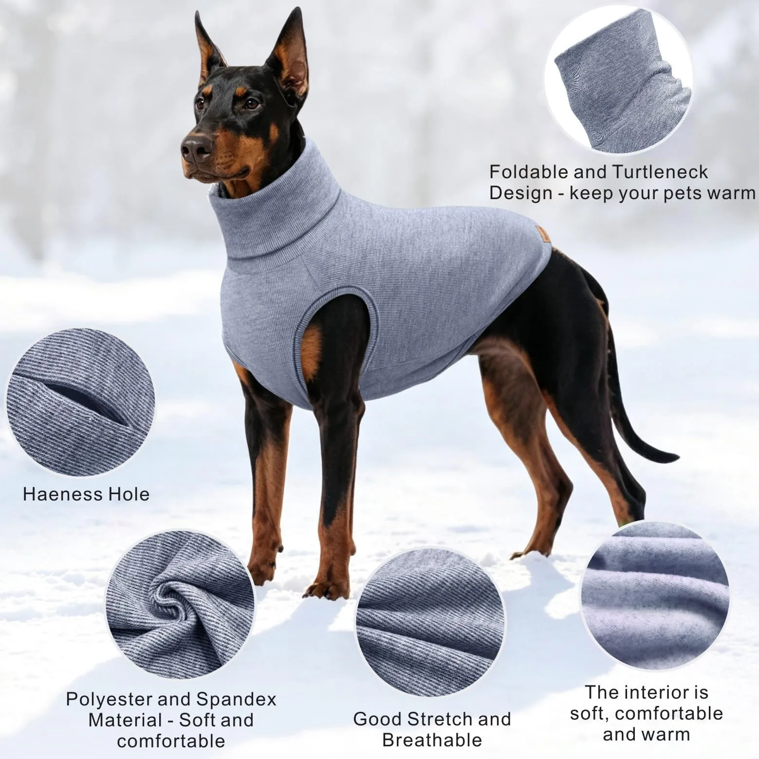 Mosucoirl Felpa con Cappuccio per Cani, Blu, 2XL - immagine 6