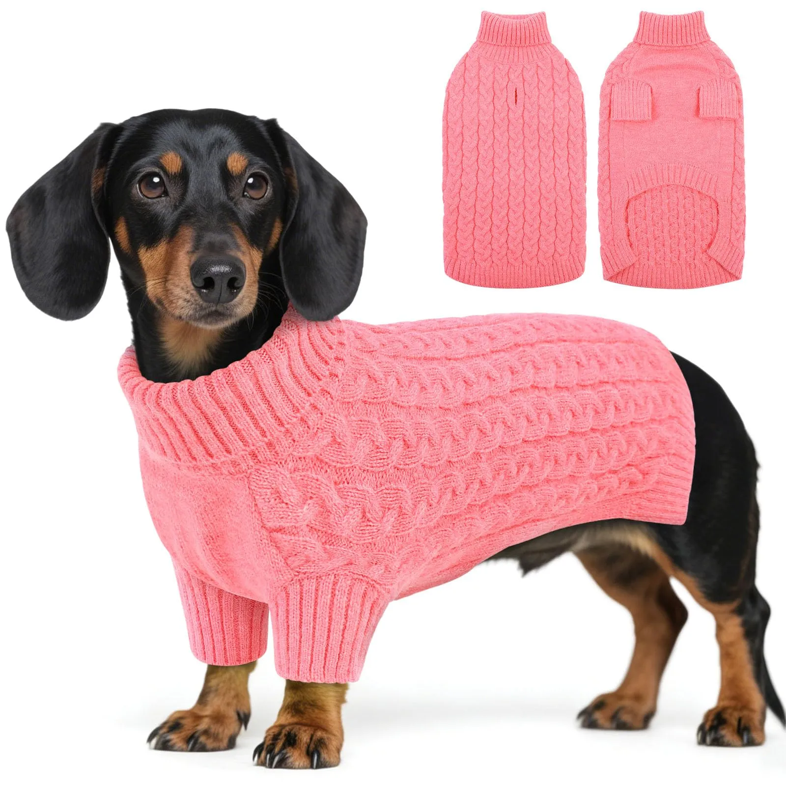 ASENKU Maglione per Cani Medi e Grandi, Taglia L, Rosa - immagine 1