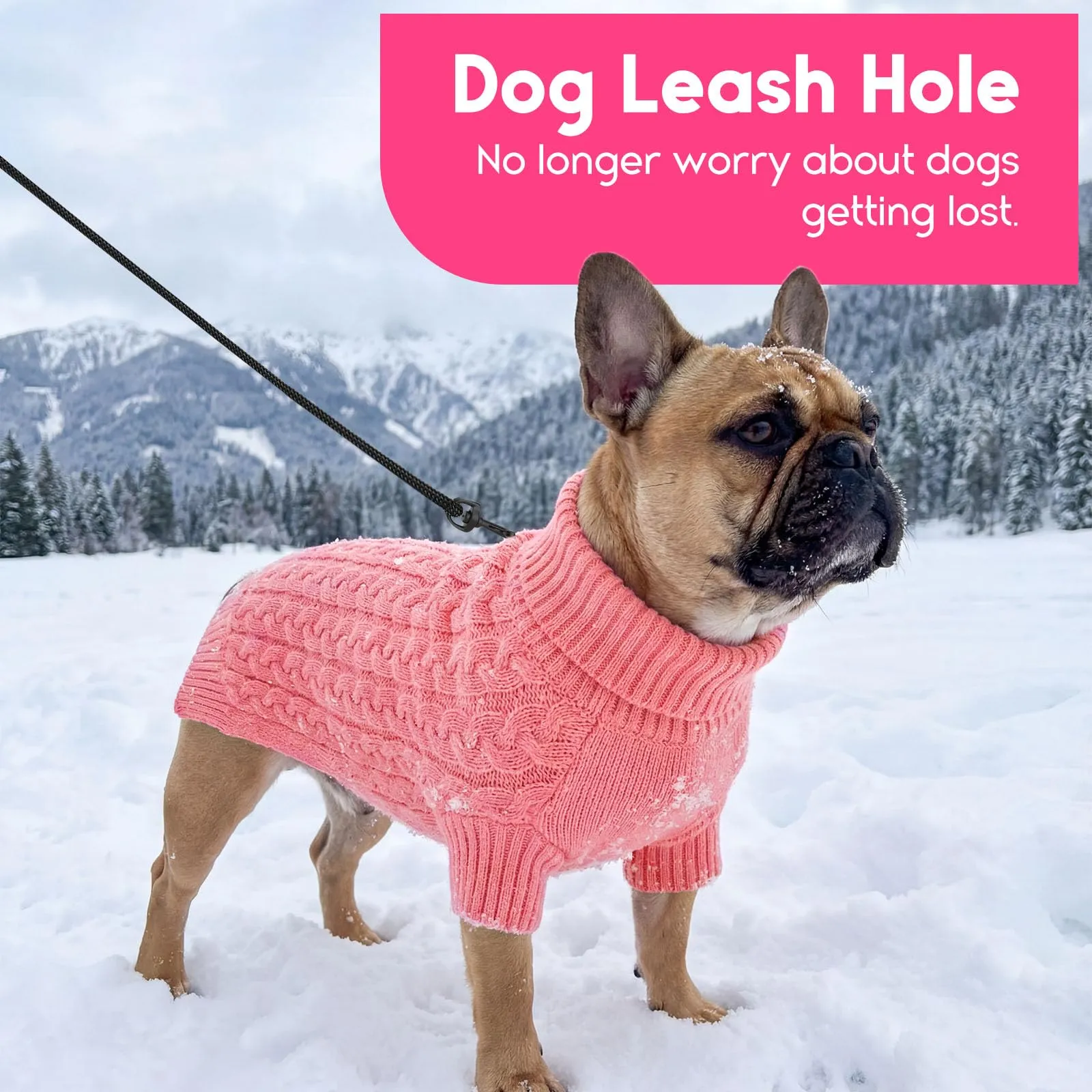 ASENKU Maglione per Cani Medi e Grandi, Taglia L, Rosa - immagine 6