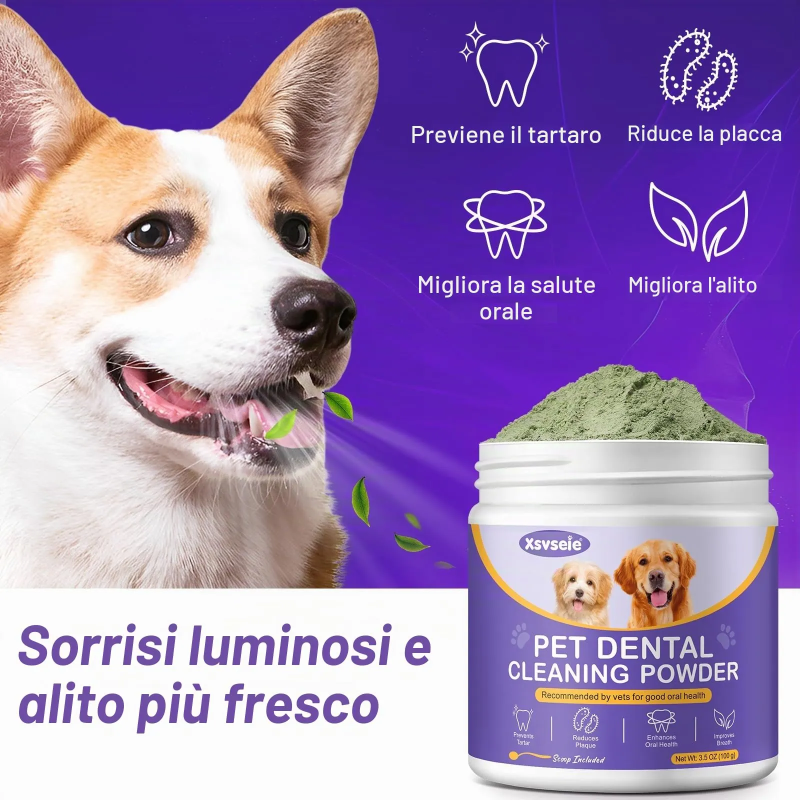 CLFJLXYX Pulizia Denti Powder per Cani e Gatti, Rimozione Tartaro e Placca, 100 g - immagine 6