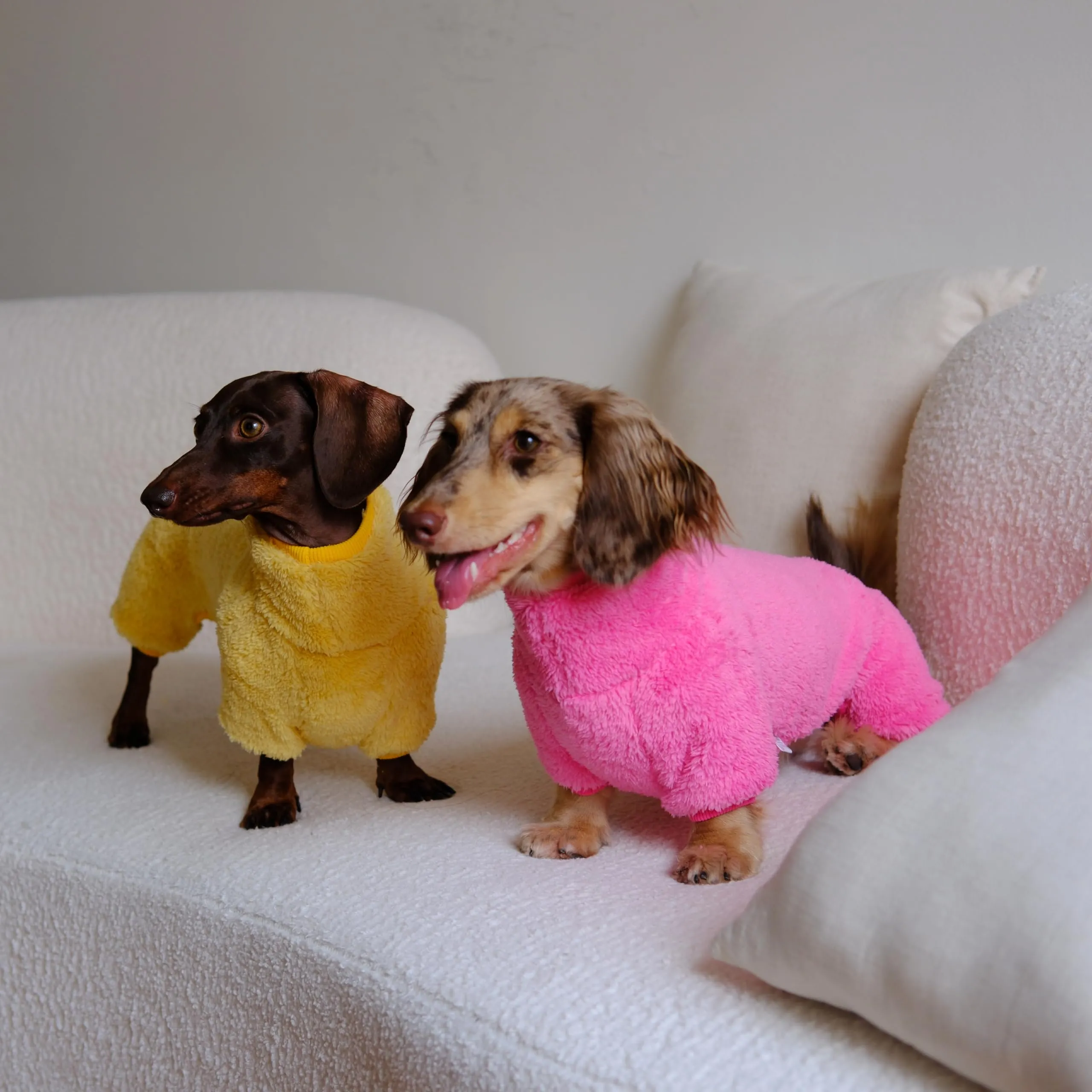 ESCCBOO Tuta in Pile per Bassotti con Dolcevita, Rosa Fluo, XL - immagine 4
