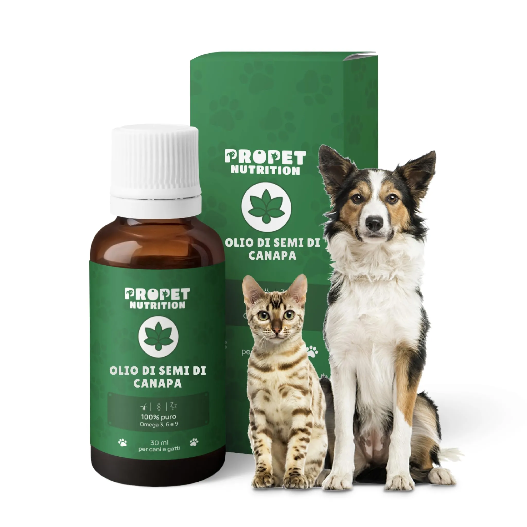Propet Nutrition Olio di Canapa per Cani e Gatti, 700 Gocce, 20000 mg Acidi Grassi Insaturi, Omega 3 6 9 - immagine 1