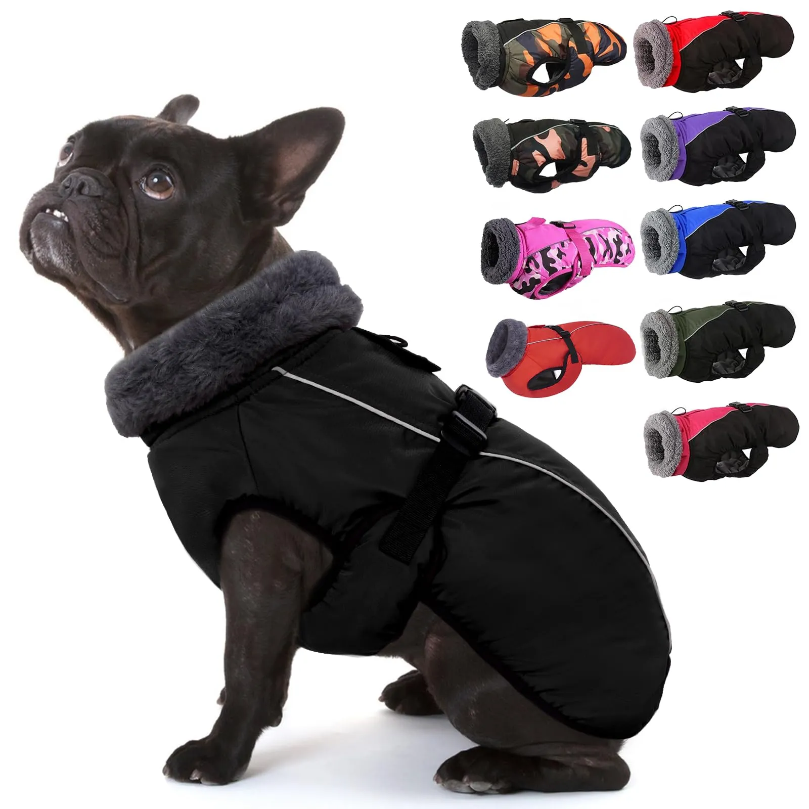 IECOii Cappotto Invernale per Cani in Pile Impermeabile con Collo Alto - immagine 1