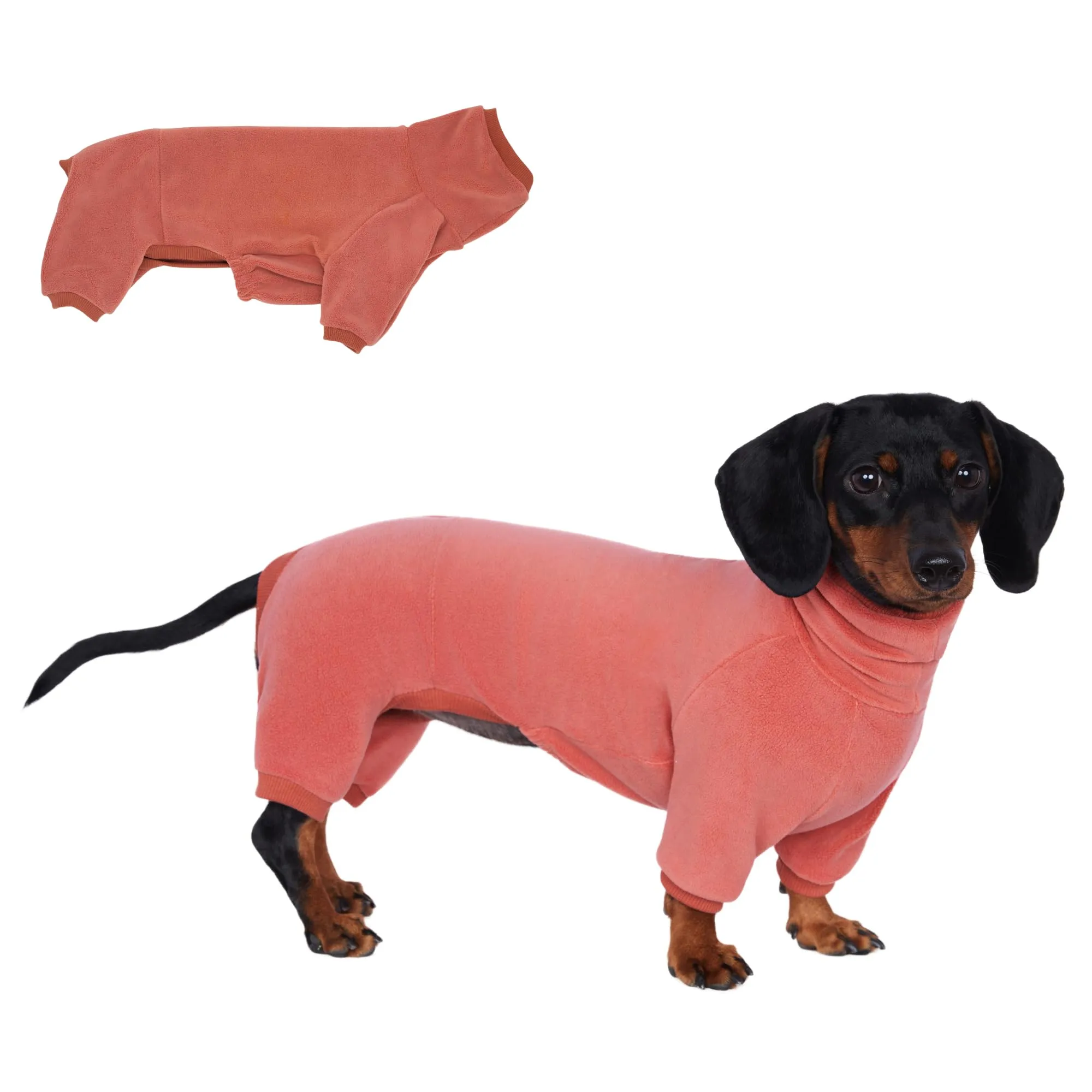 ESCCBOO Maglione a collo alto per bassotti, rosso, M - immagine 1
