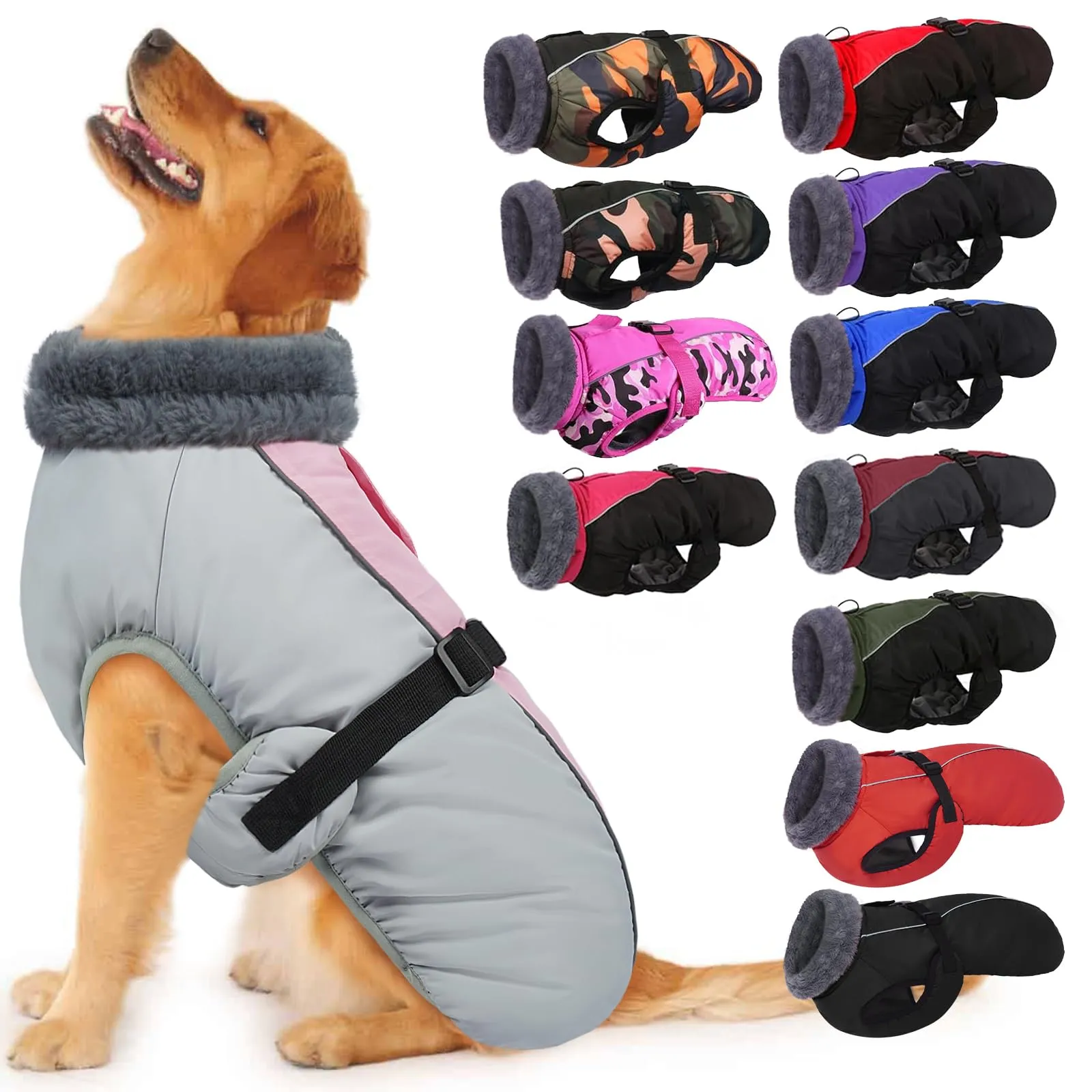 IECOii Cappotto Impermeabile Invernale per Cani di Taglia Grande - immagine 1