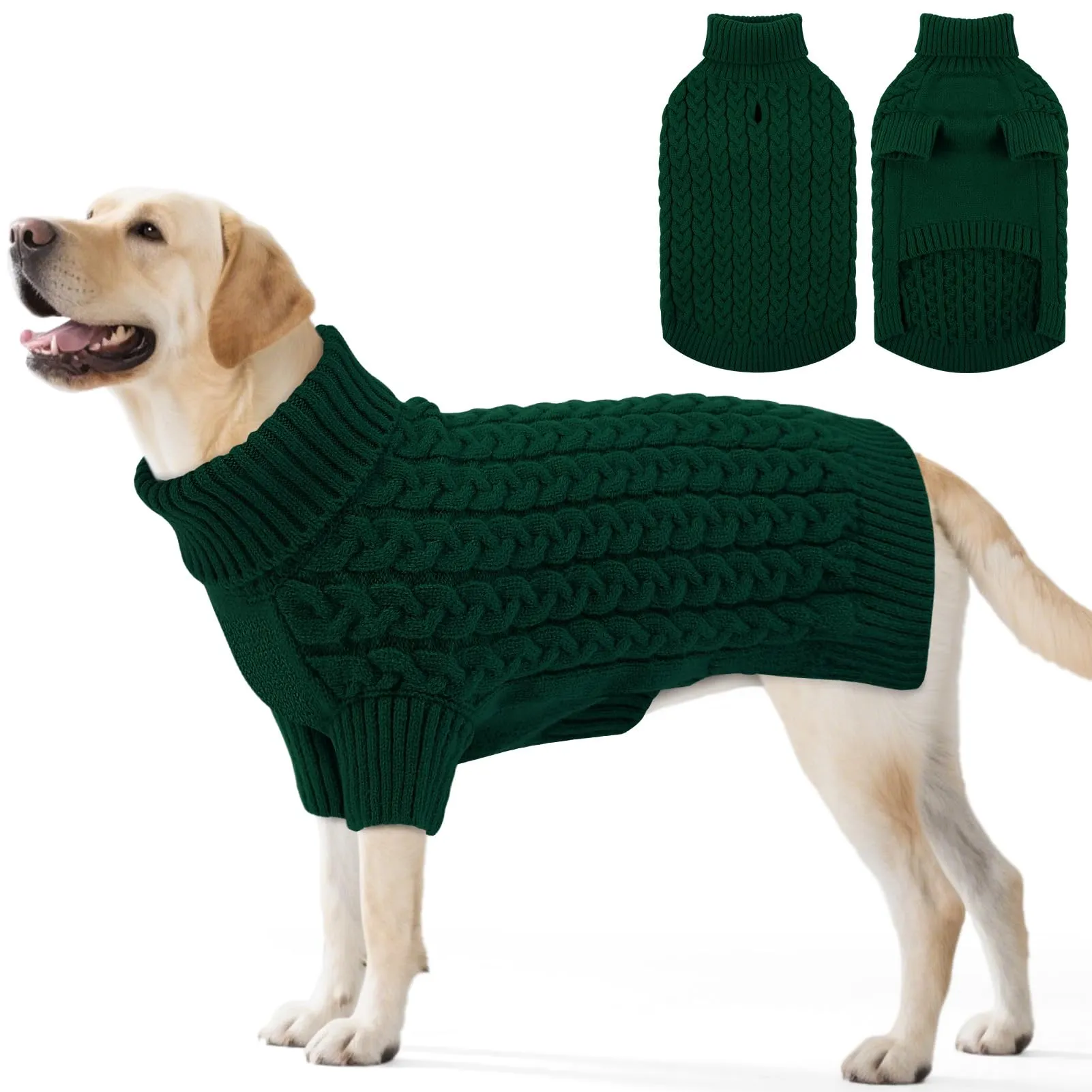 ASENKU Maglione per Cane, Taglia XL, Tinta Unita, Verde - immagine 1