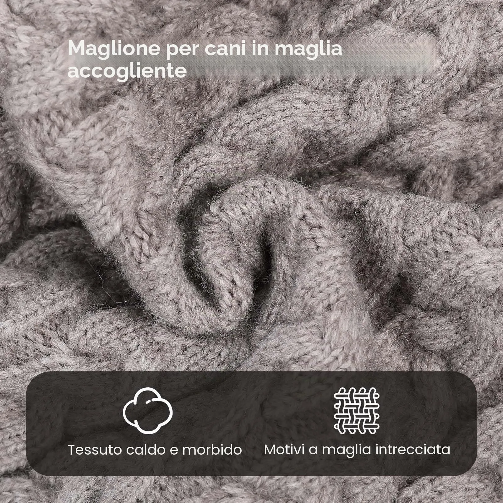 ASENKU Maglioncino per Cane, Taglia S, Tinta Unita, Grigio - immagine 2