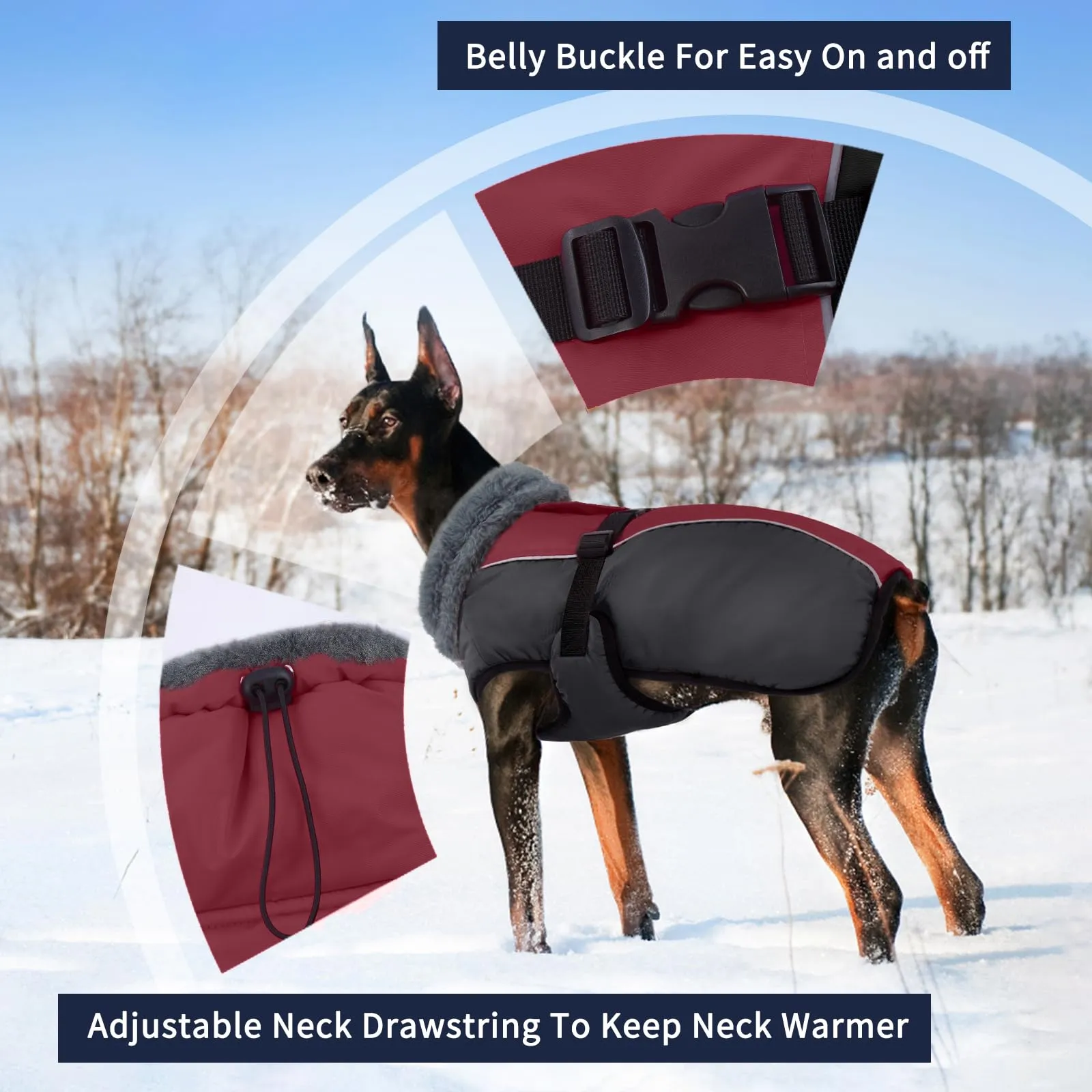 IECOii Cappotto in pile invernale impermeabile per cani, taglia XXX-Large - immagine 4
