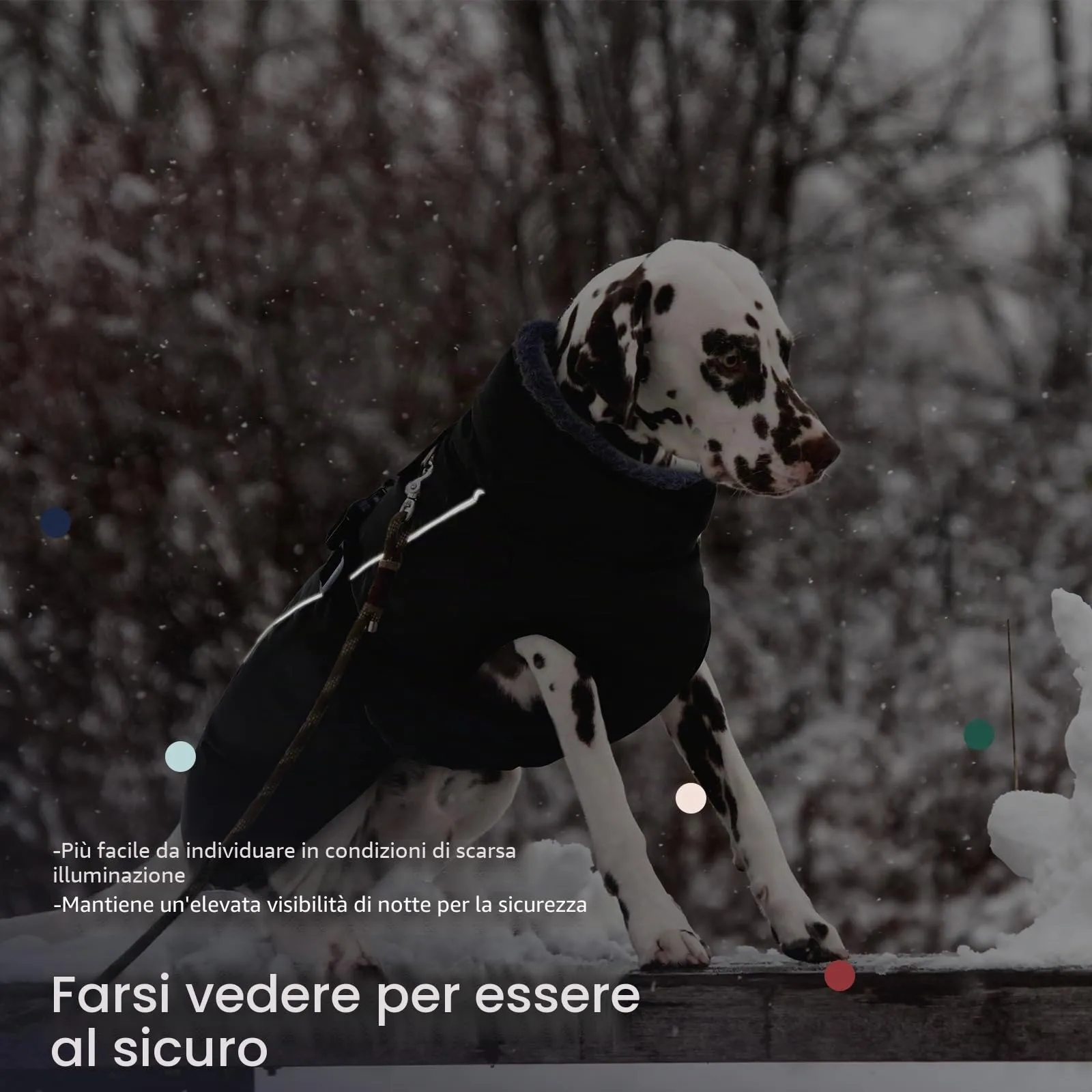 IECOii Cappotto invernale per cani riflettente e regolabile in pile, Nero, XL - immagine 5