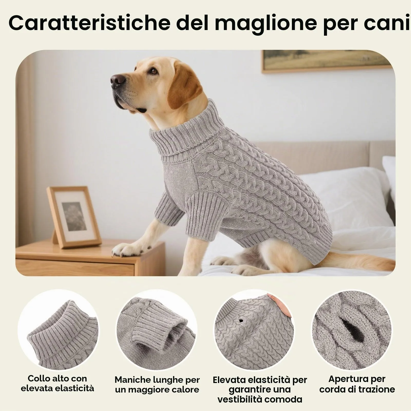 ASENKU Maglione per Cani Grandi, Taglia 2XL - immagine 3