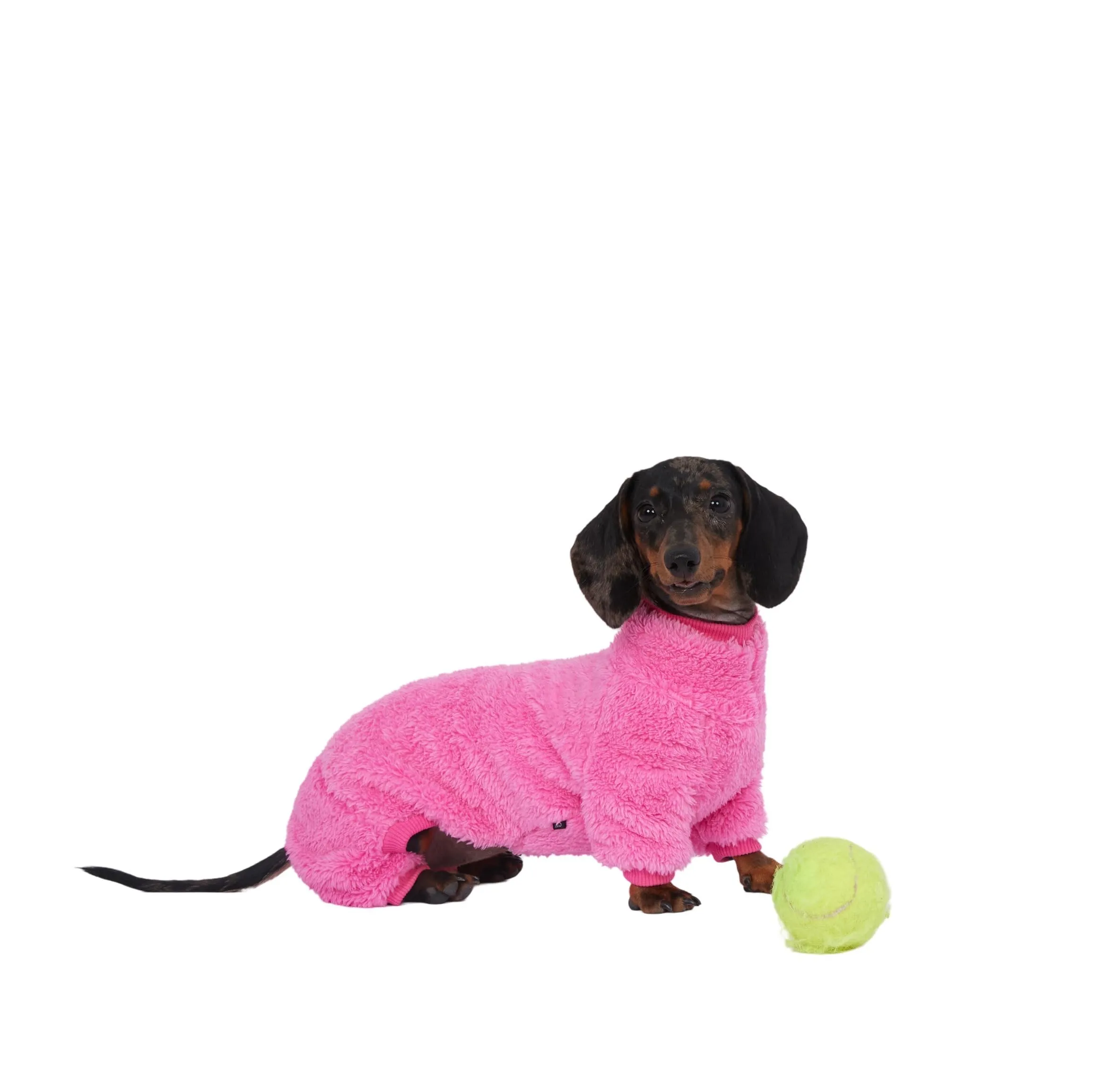 ESCCBOO Tuta in pile dolcevita per cani bassotto, rosa, XS - immagine 7