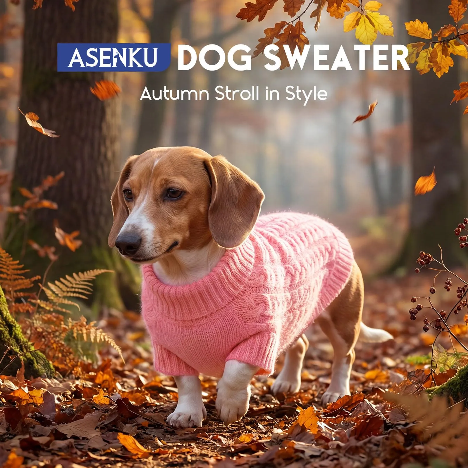 ASENKU Maglioncino per Cane, Taglia S, Rosa - immagine 4