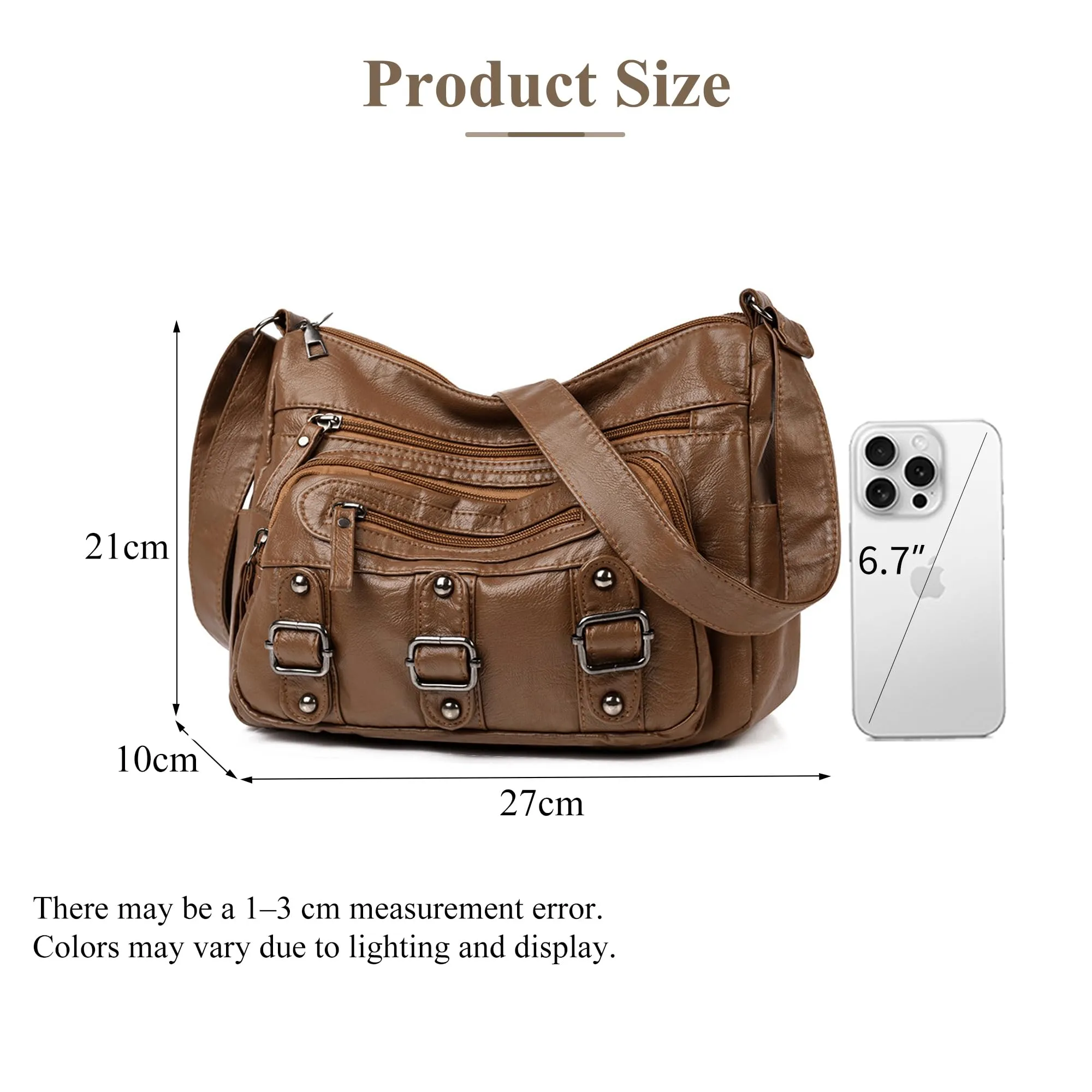Mabecol Borsa Donna Tracolla PU Shopper Marrone - immagine 3
