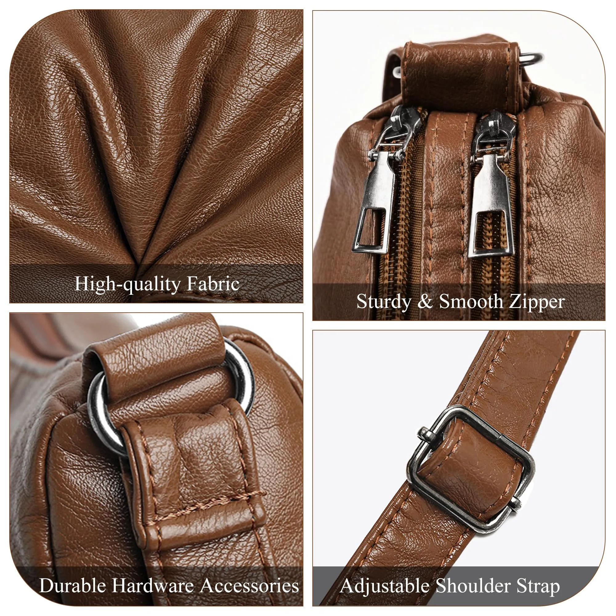 Mabecol Borsa Donna Tracolla PU Shopper Marrone - immagine 6