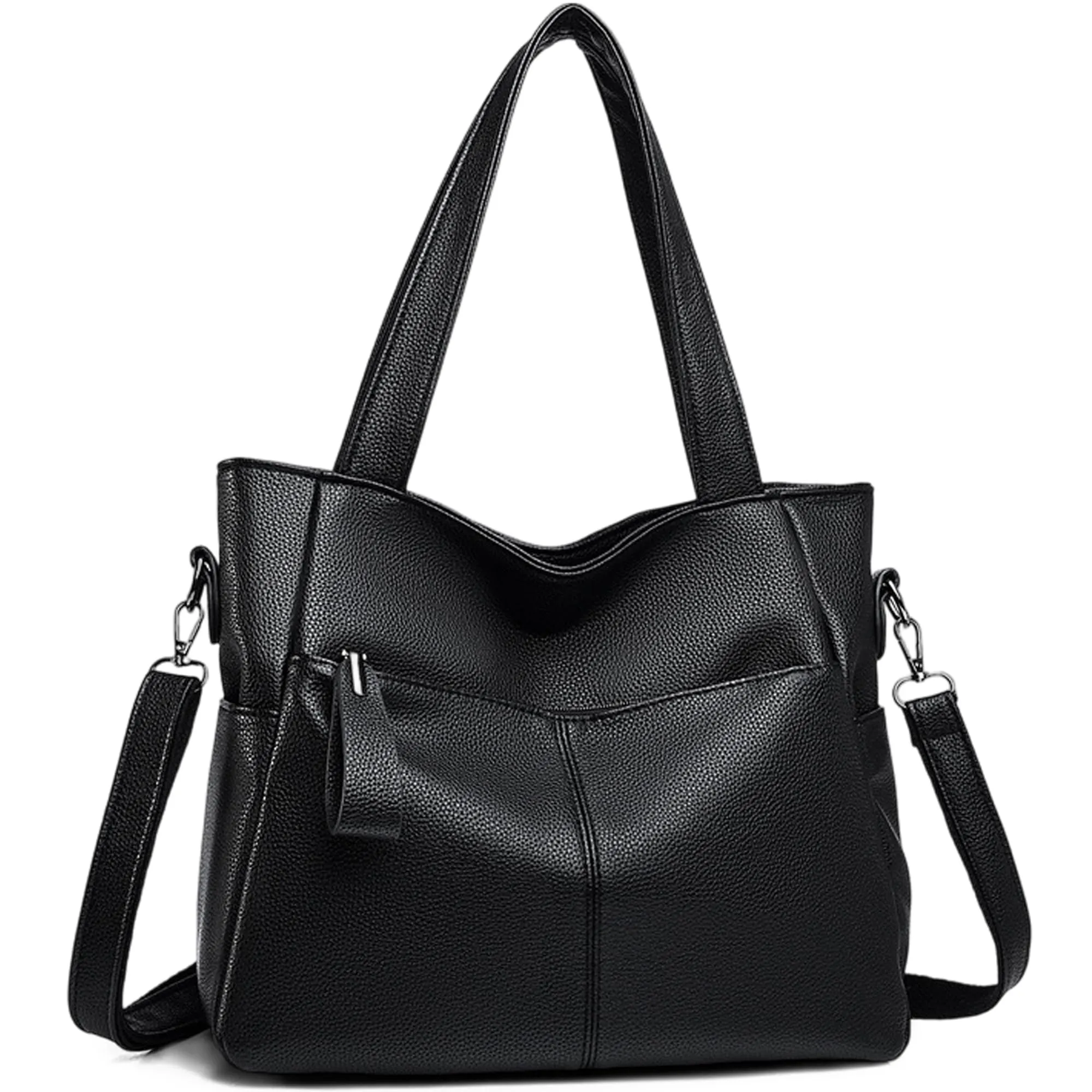 Mabecol Borsa Donna Media Spalla Mano Tracolla Tote Shopper Nero - immagine 1