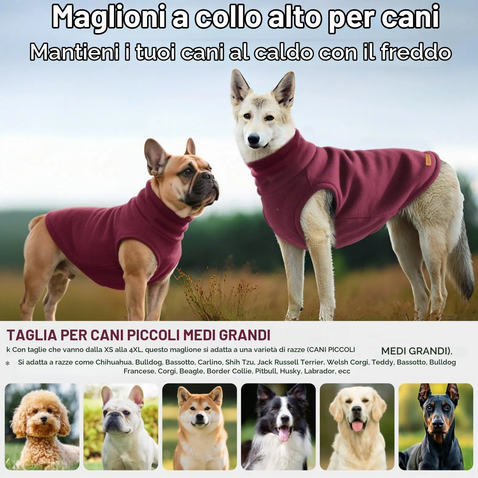 Mosucoirl Felpa con Cappuccio per Cani, Rosso, S - immagine 7