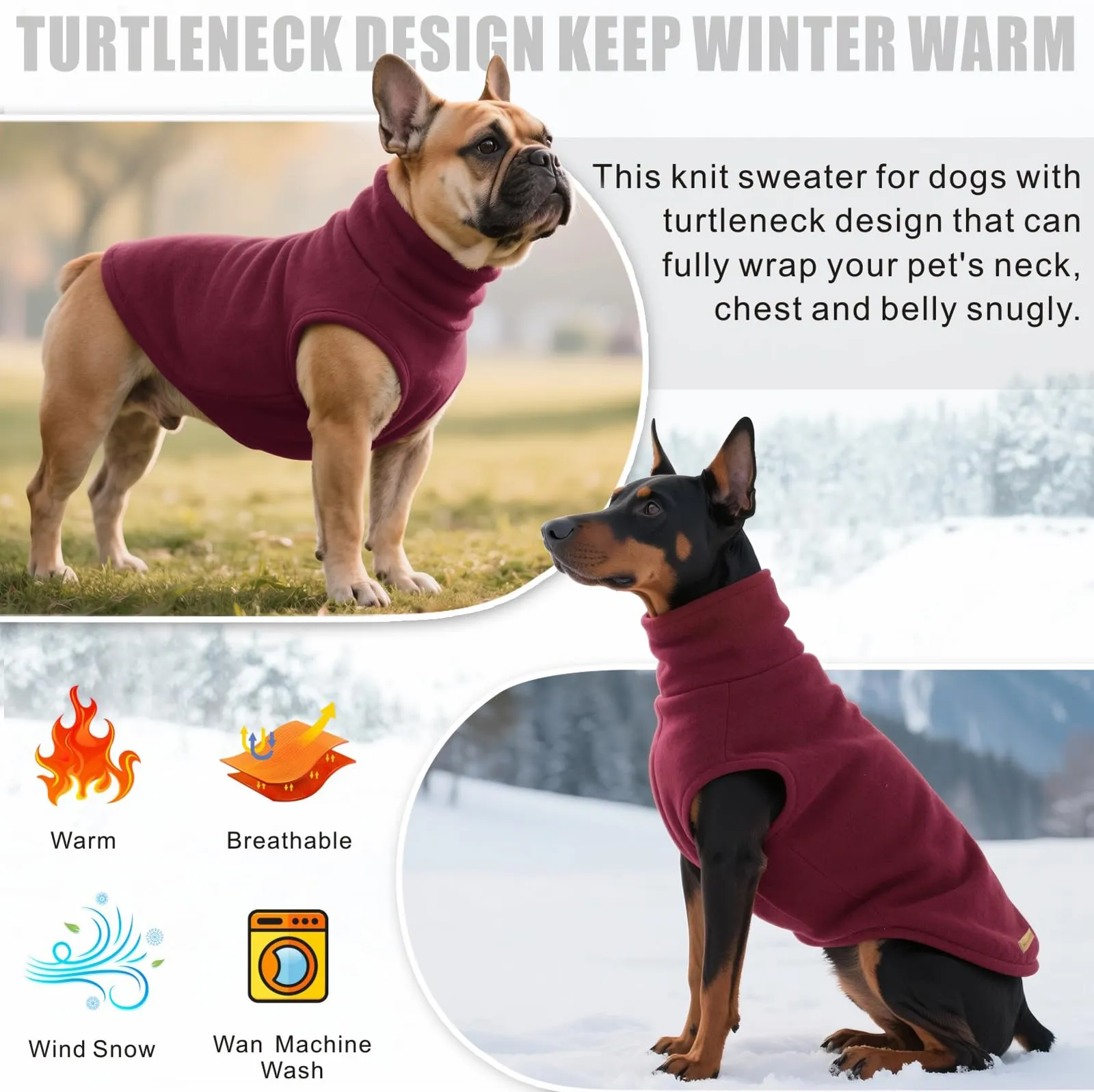 Mosucoirl Felpa con Cappuccio per Cani, Maglione Caldo per Cani Piccoli e Medi, Rosso, XS - immagine 5
