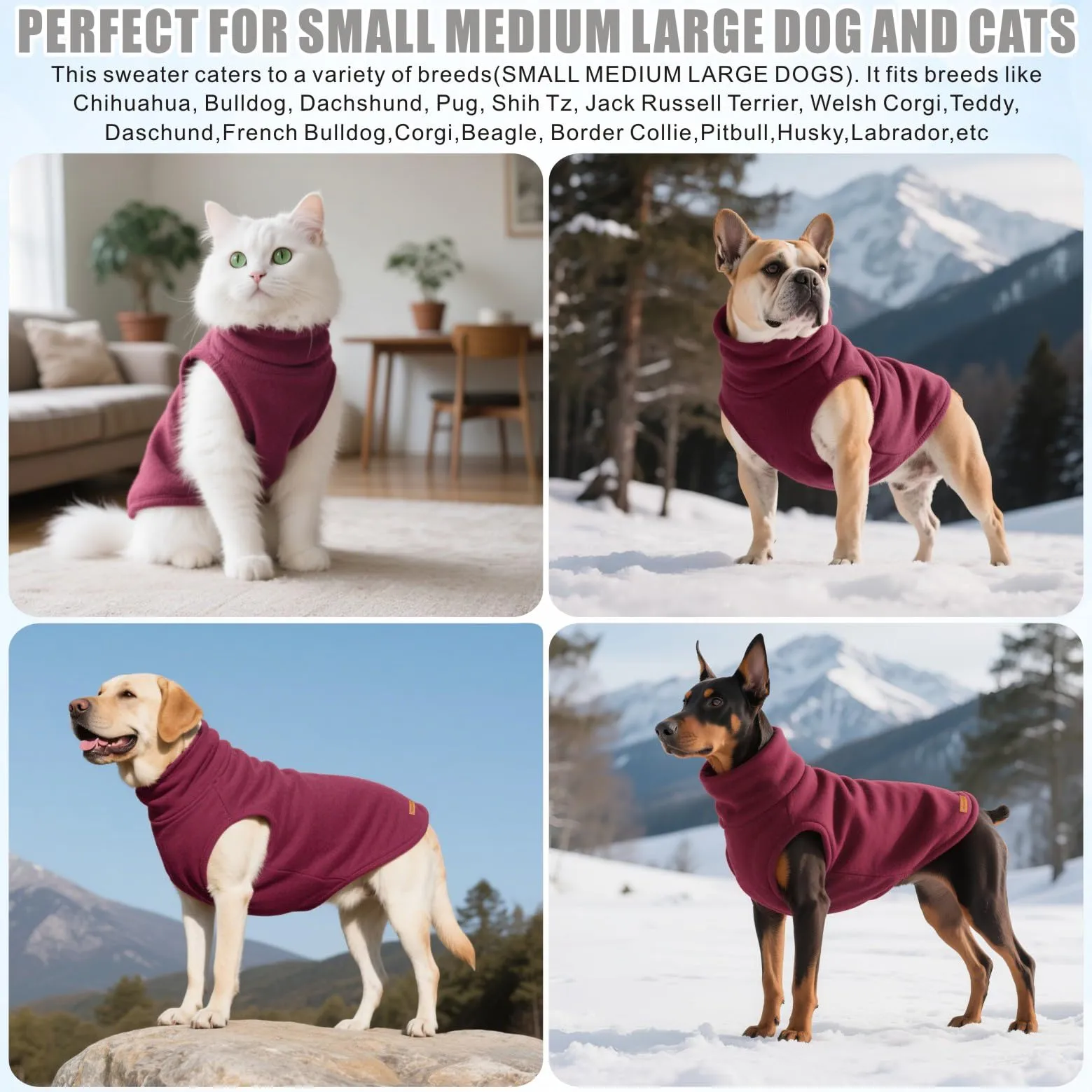 Mosucoirl Felpa con Cappuccio per Cani, Maglione Caldo per Cani Piccoli e Medi, Rosso, XS - immagine 6