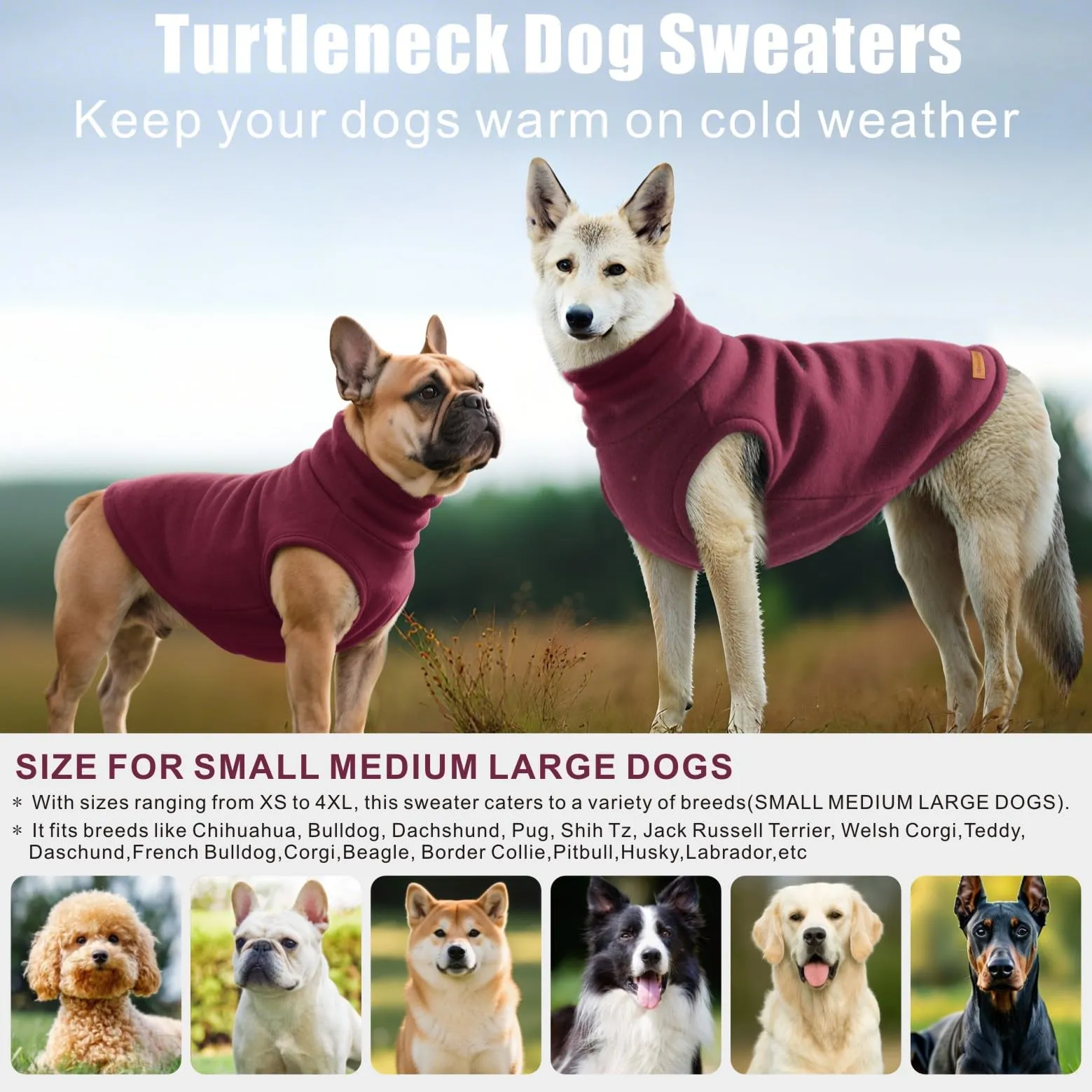 Mosucoirl Felpa con Cappuccio per Cani, Maglione Caldo per Cani Piccoli e Medi, Rosso, XS - immagine 7
