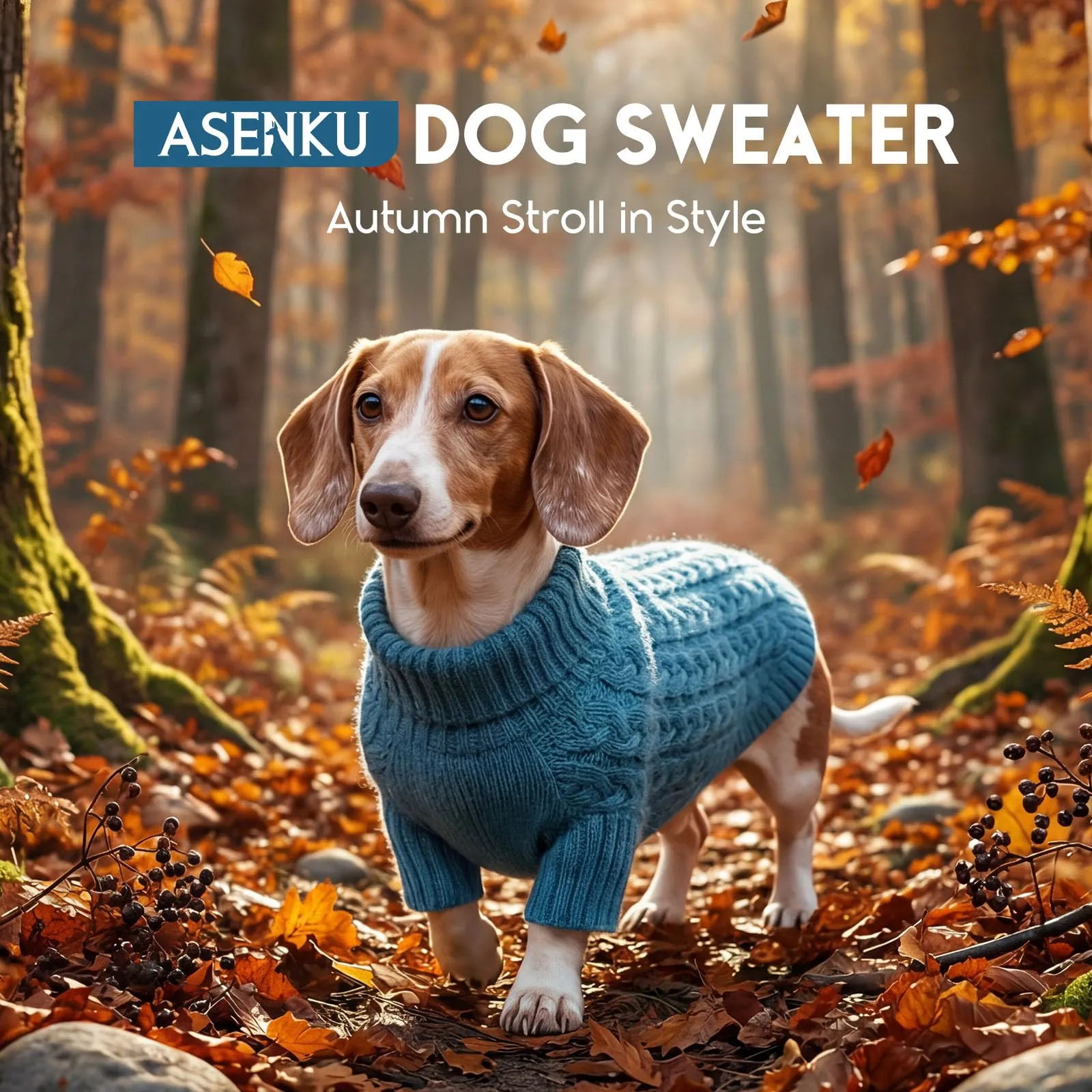 ASENKU Maglione per Cani Medi e Grandi, Taglia L, Blu - immagine 4