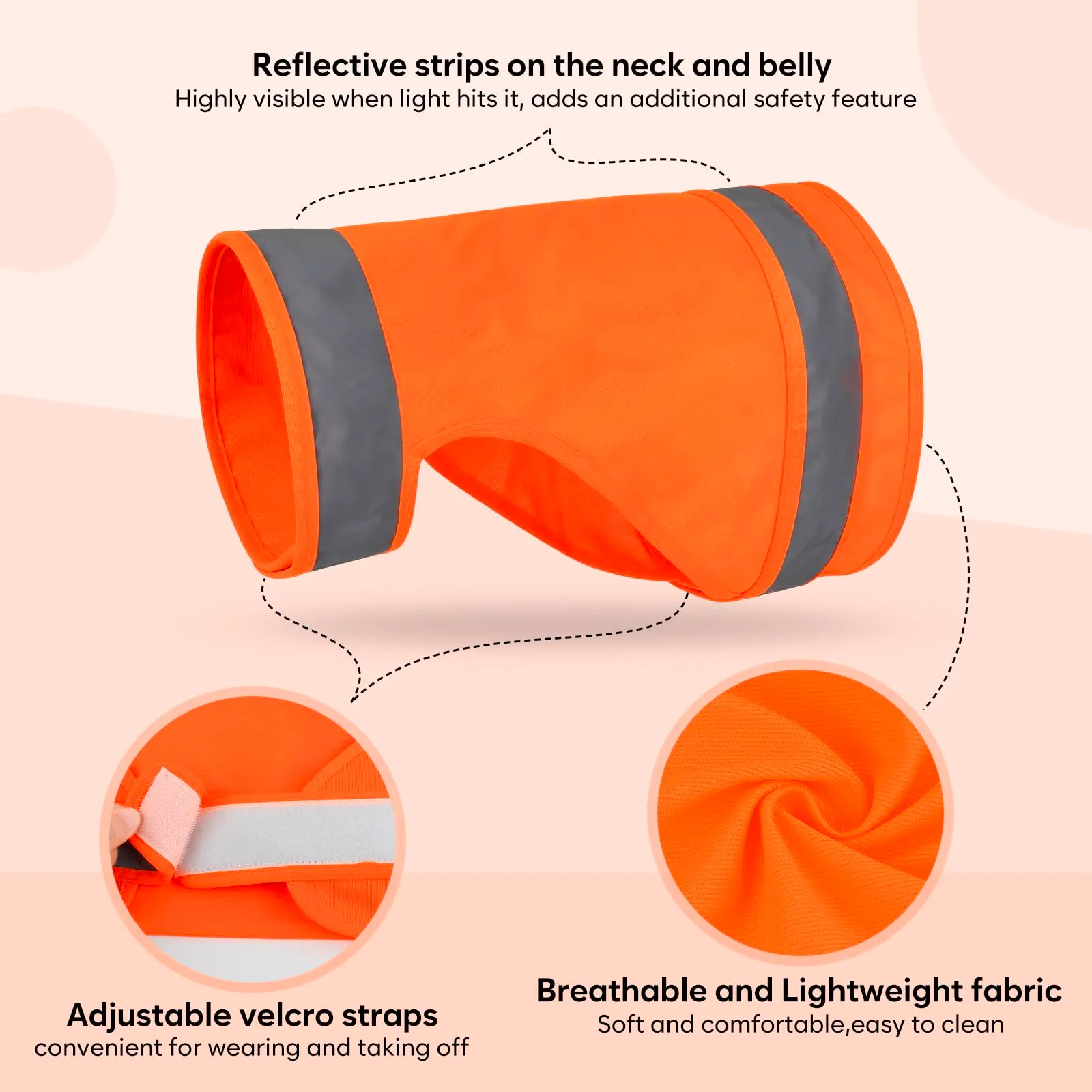 DQGHQME Set di 2 Gilet Catarifrangenti per Cani, Verde e Arancione, Taglia L - immagine 7