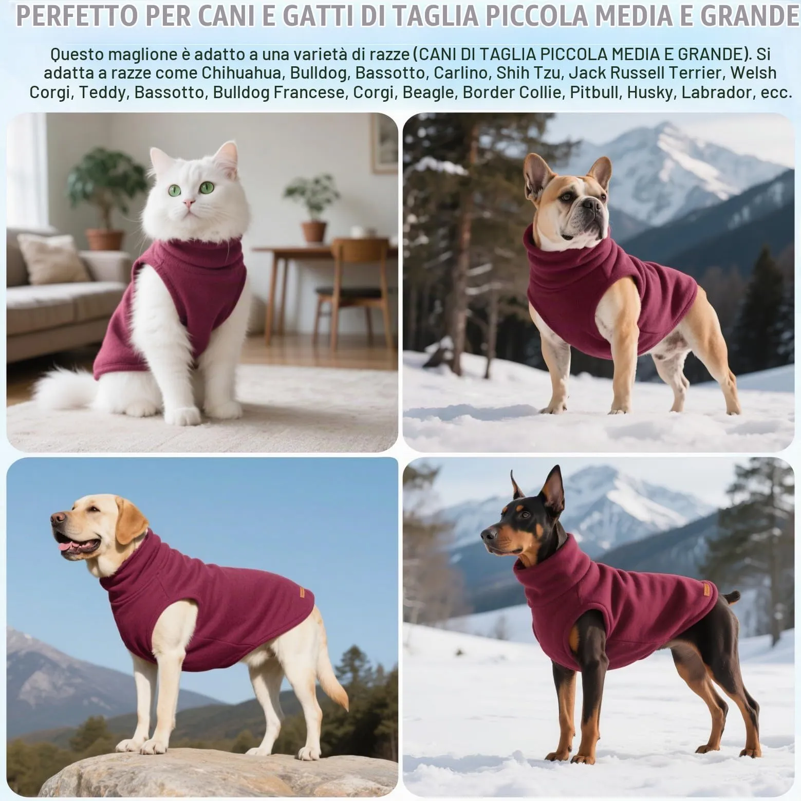 Mosucoirl Felpa con Cappuccio per Cani, Maglione Caldo per Cani Piccoli e Medi, Rosso, XL - immagine 5